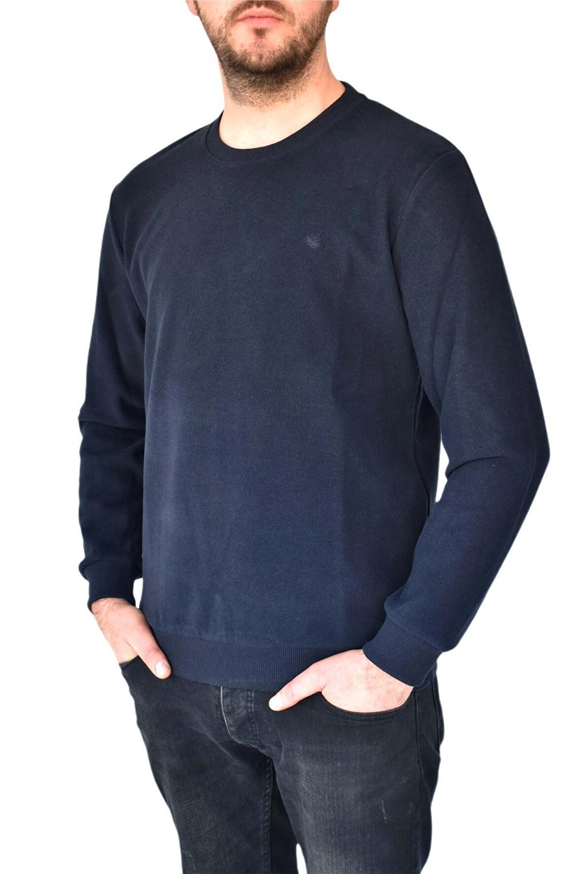 Erkek Büyük Beden Sıfır Yaka Sweatshirt 2268-BTL  BGL-ST02355