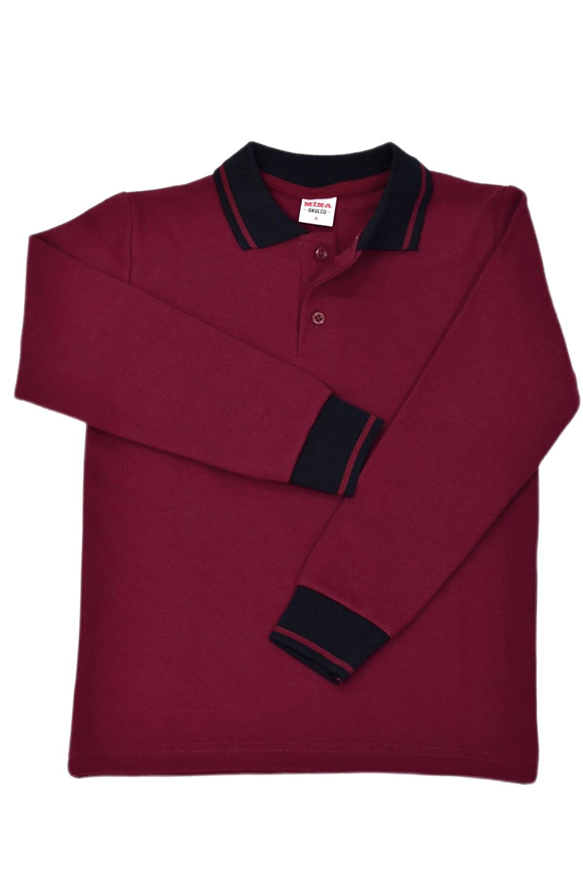 Kolej Polo Yaka Bordo Sweatshirt Ytg OGRTL1453