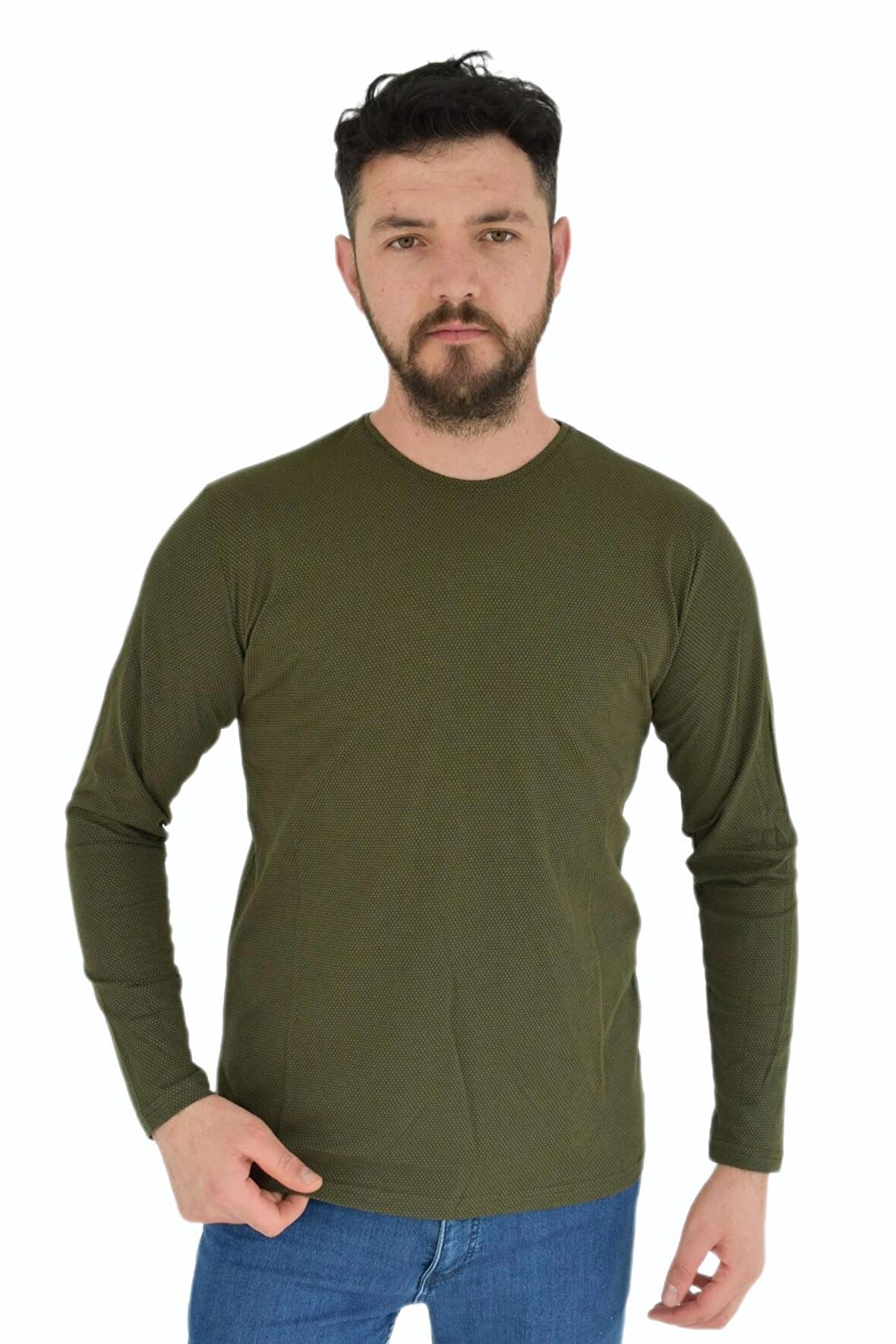 Erkek Sıfır Yaka Mevsimlik Sweatshirt 6725 BGL-ST02716
