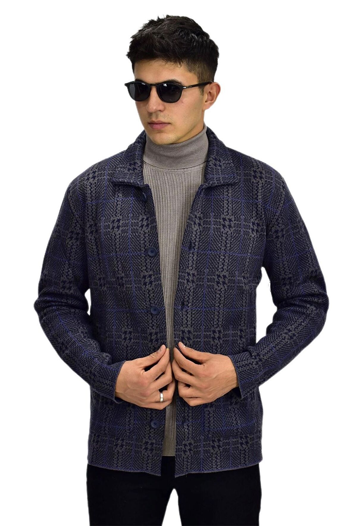 Erkek Spor Düğmeli Hırka R6430 BGL-ST03174