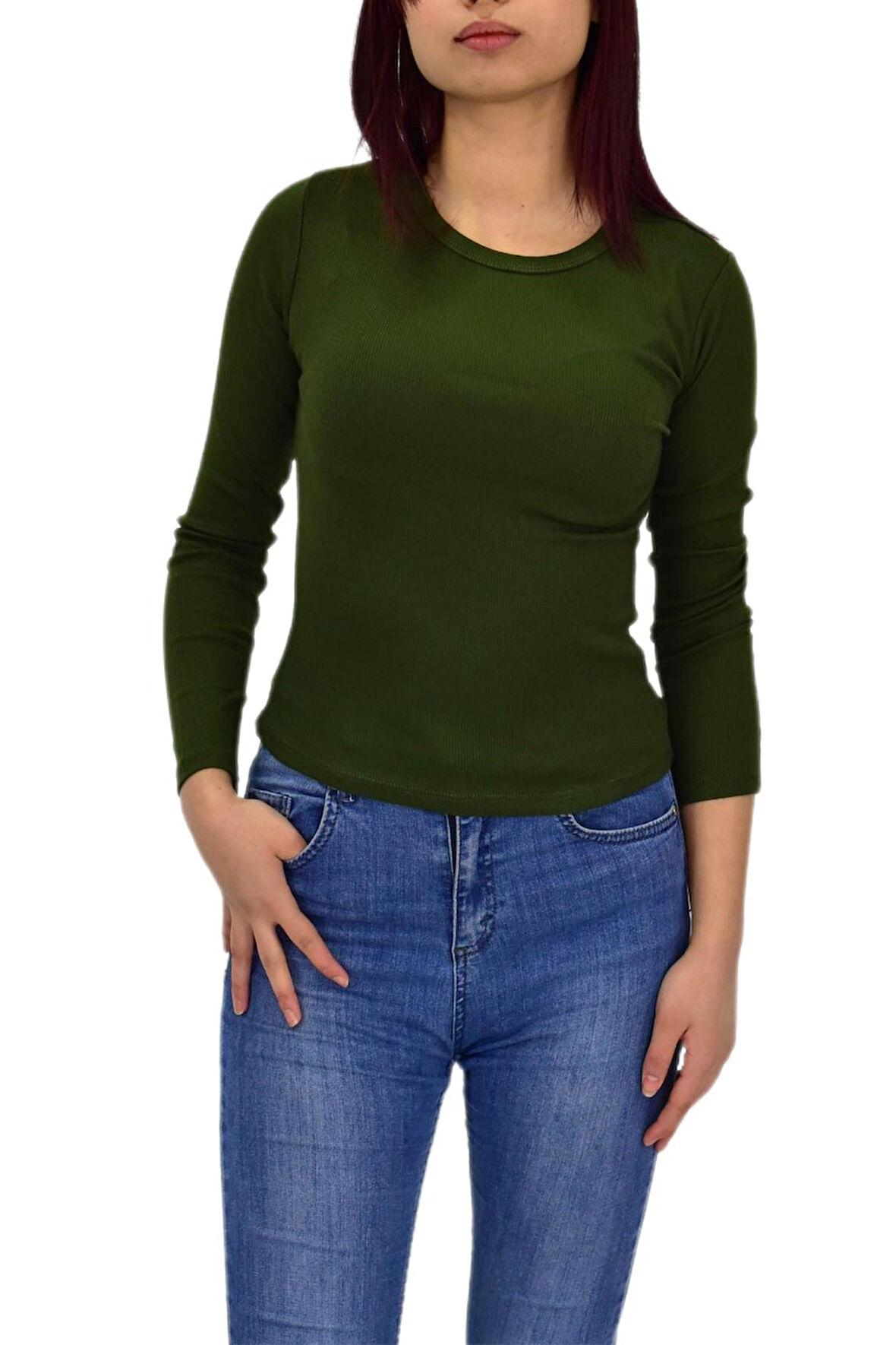 Kadın Uzun Kol  Fitilli Body Tişört  BGL-ST04231