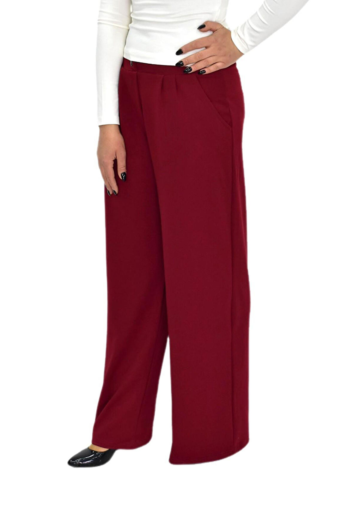 Kadın Pileli Beli Lastikli Bol Pantolon BGL-ST04252