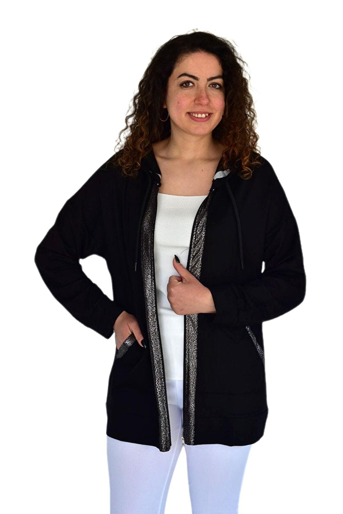 Kadın Spor Kapüşonlu Fermuarlı Hırka BGL-ST04263