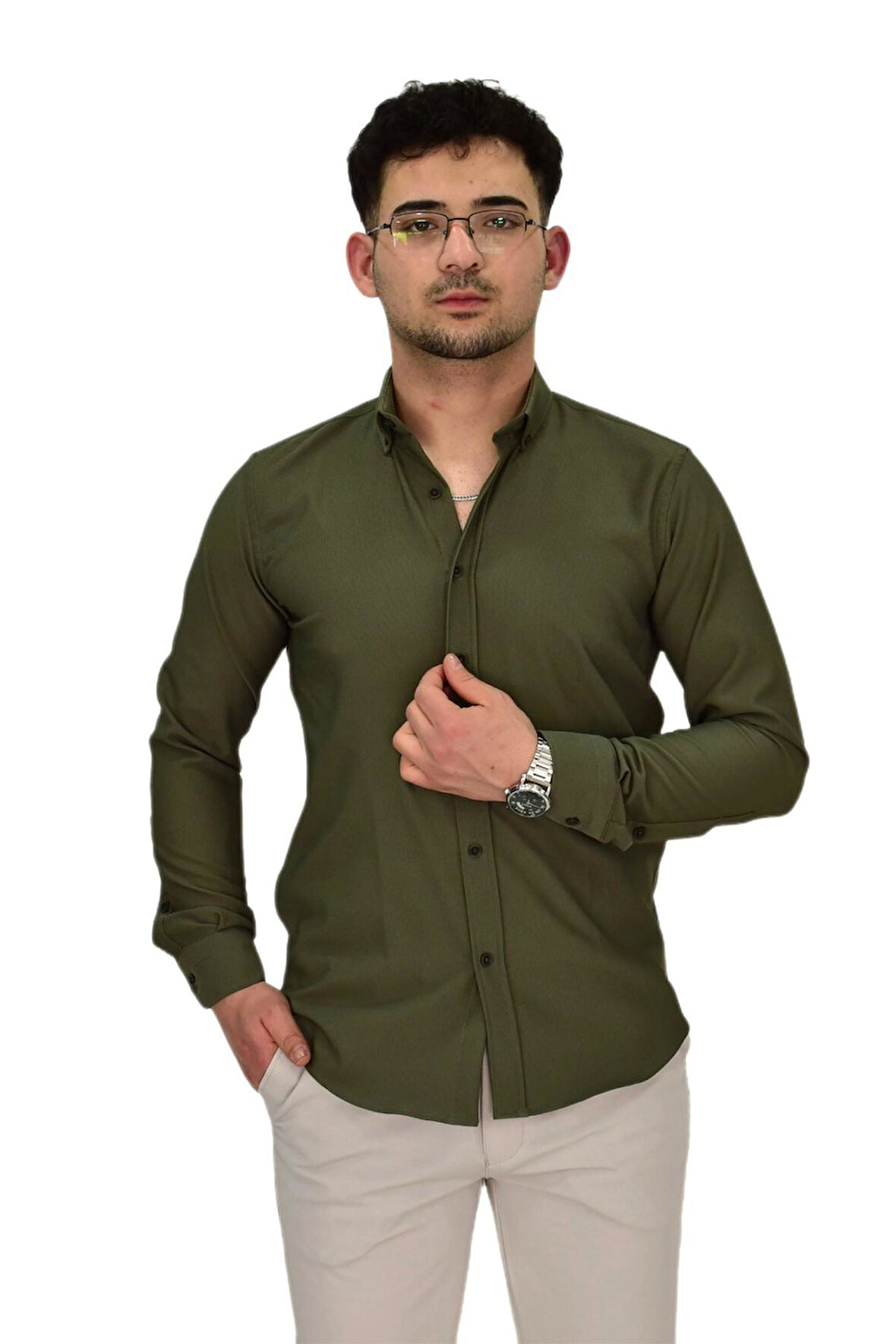 Erkek Likralı Spor Silim Fit Gömlek BGL-ST04326