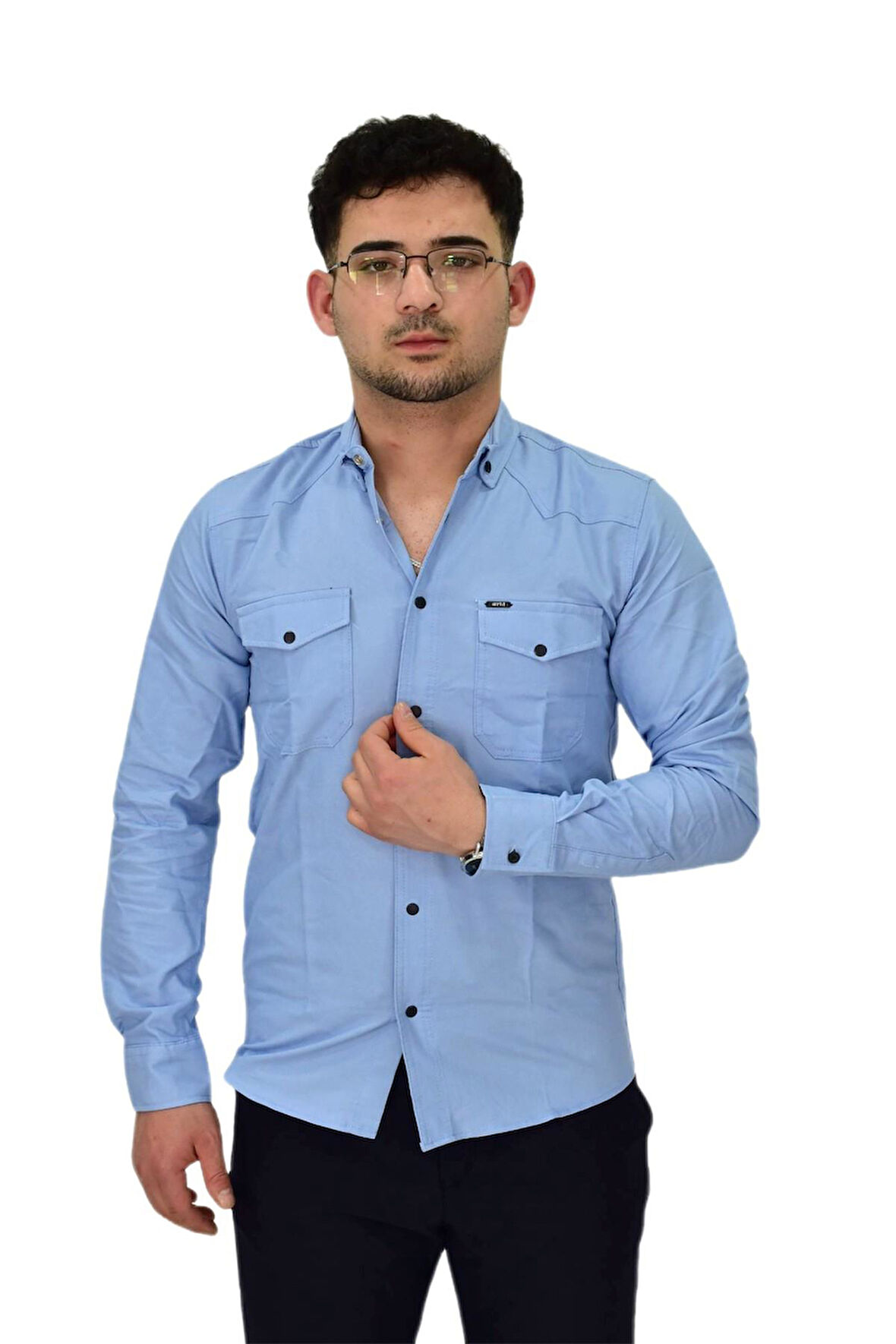 Erkek Spor Likralı Gömlek BGL-ST04343