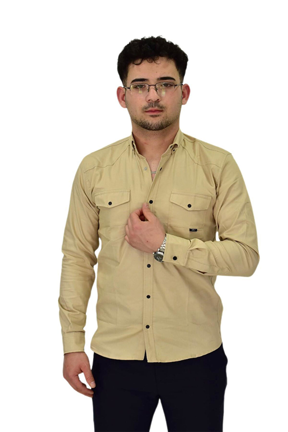 Erkek Spor Likralı Gömlek BGL-ST04343