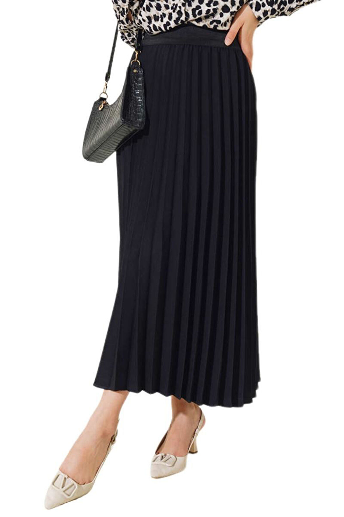 Kadın Krep Piliseli Lastikli Etek  BGL-ST04349