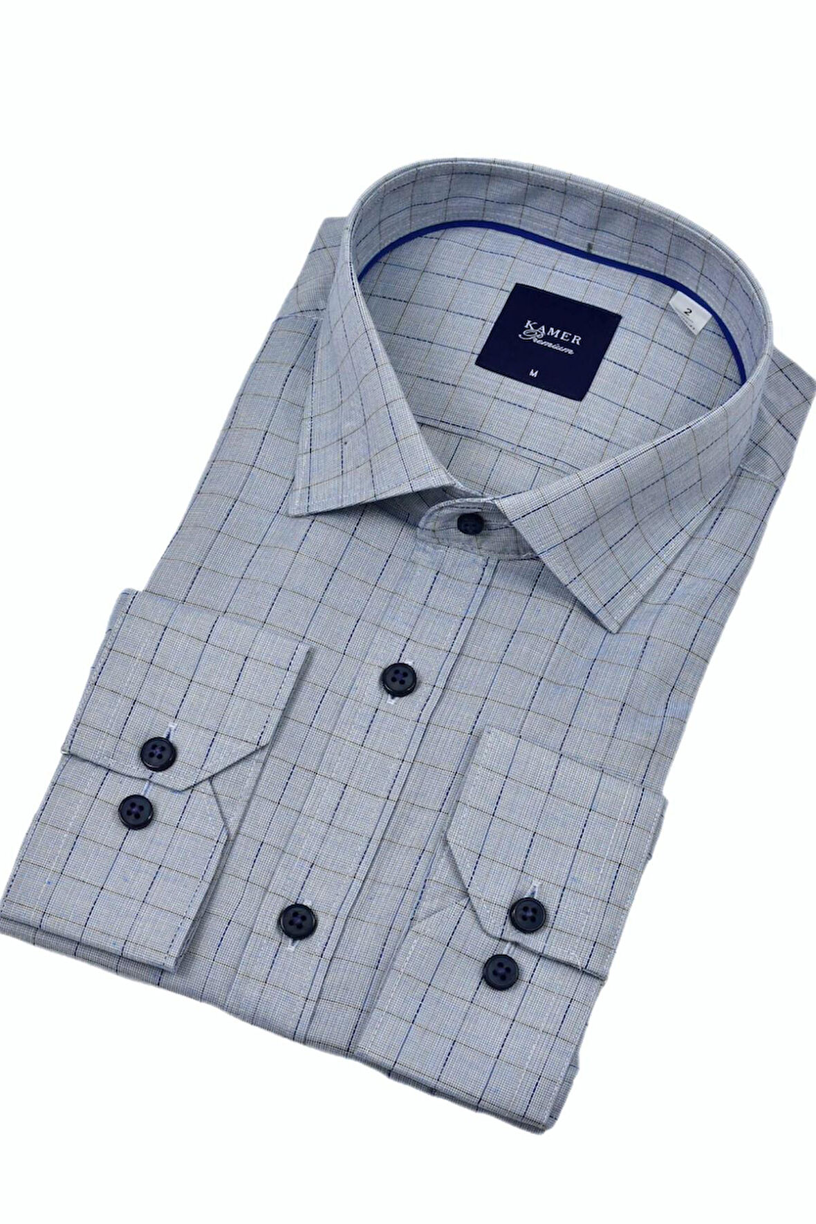 Erkek Klasik Uzun Kol Ekose Gömlek 3701 BGL-ST04391