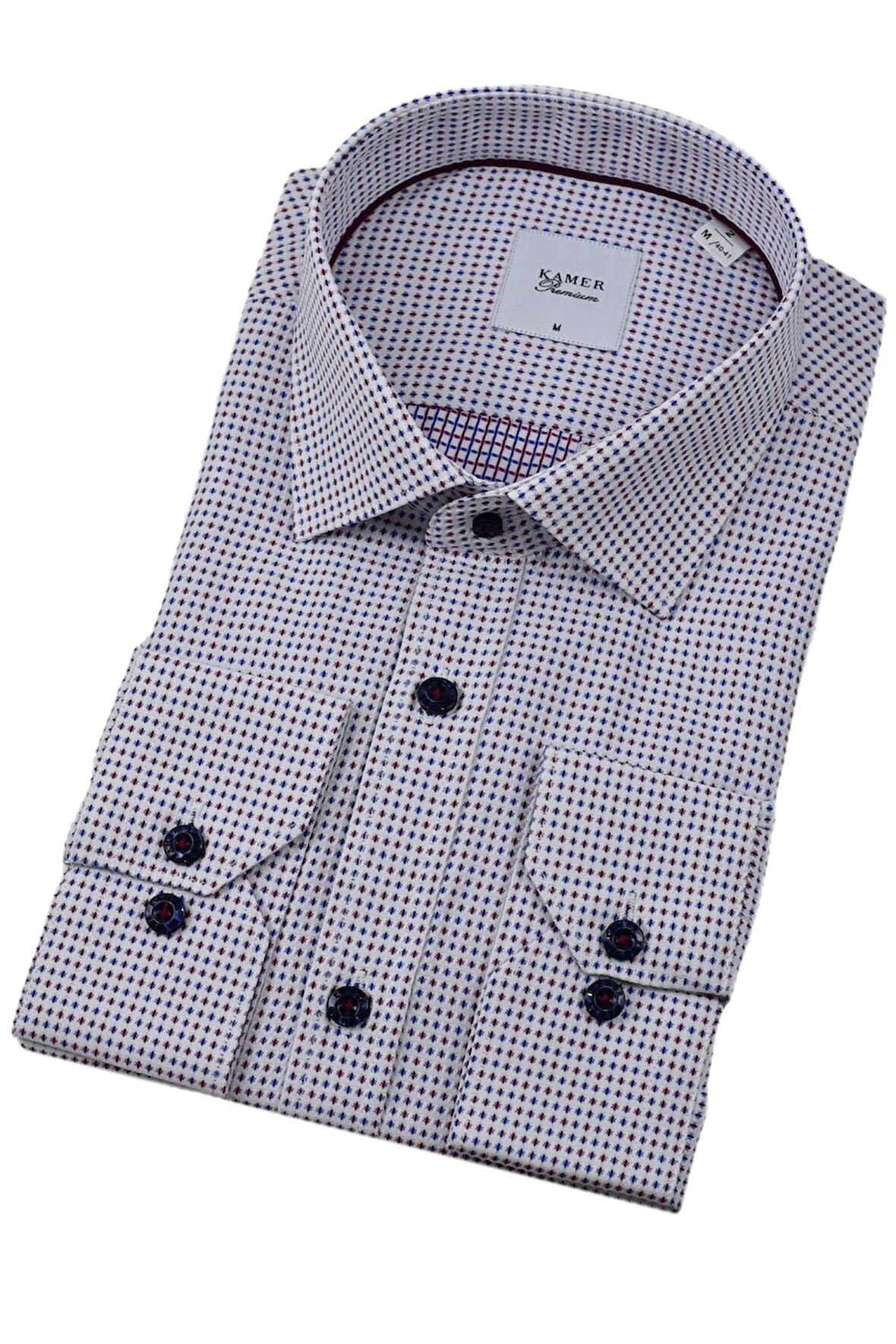 Erkek Klasik Puantiyeli Uzun Kol Gömlek 3596 BGL-ST04402