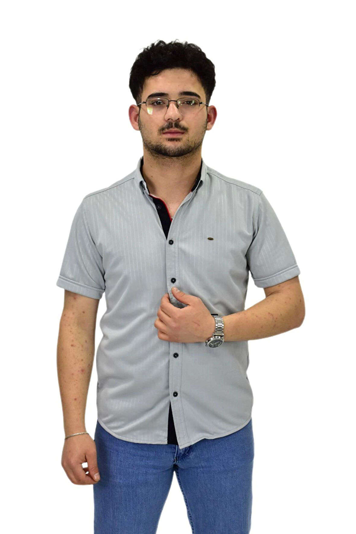 Erkek Spor Silim Fit Kısa Kol Gömlek BGL-ST04480