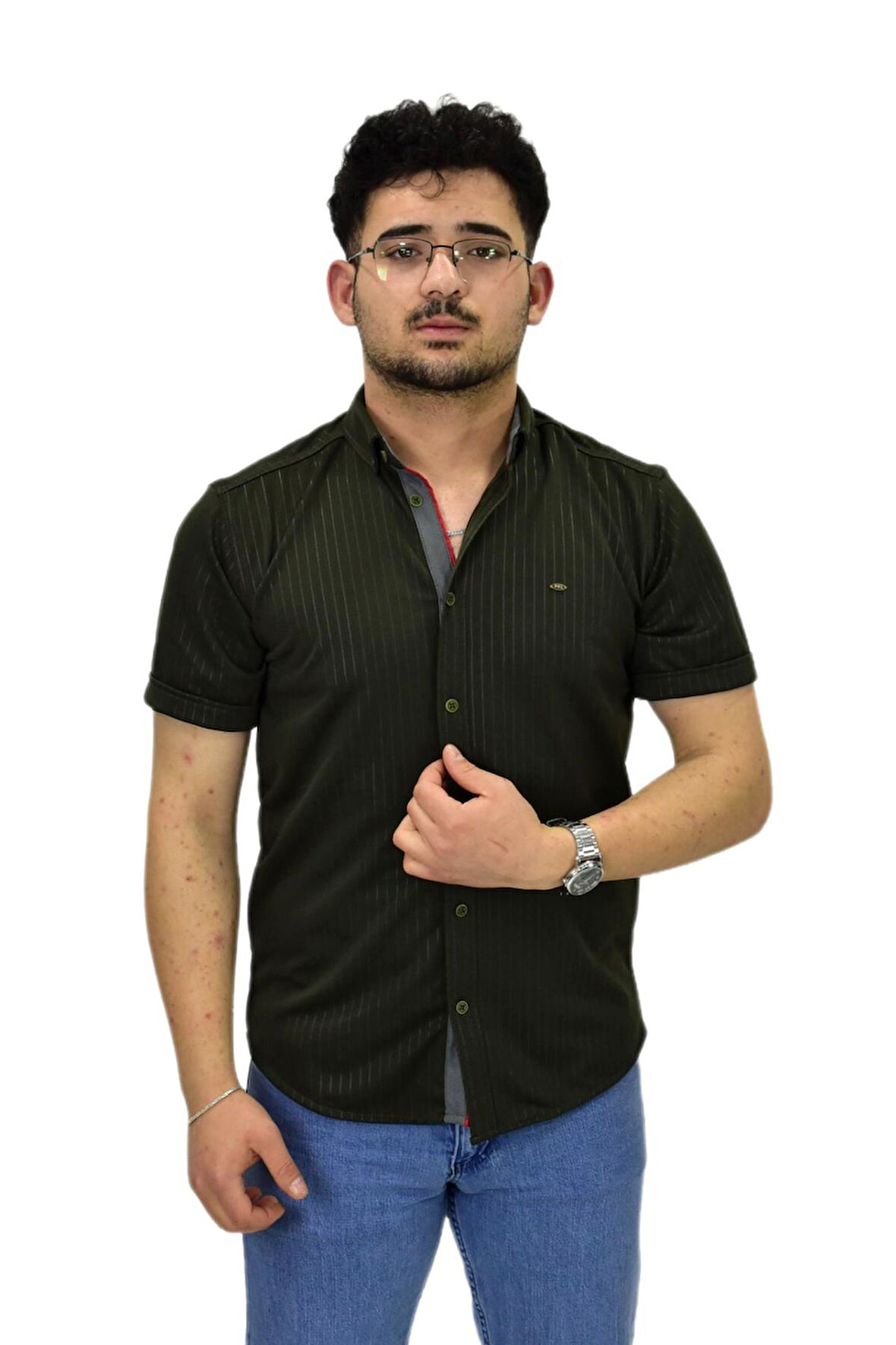 Erkek Spor Silim Fit Kısa Kol Gömlek BGL-ST04480