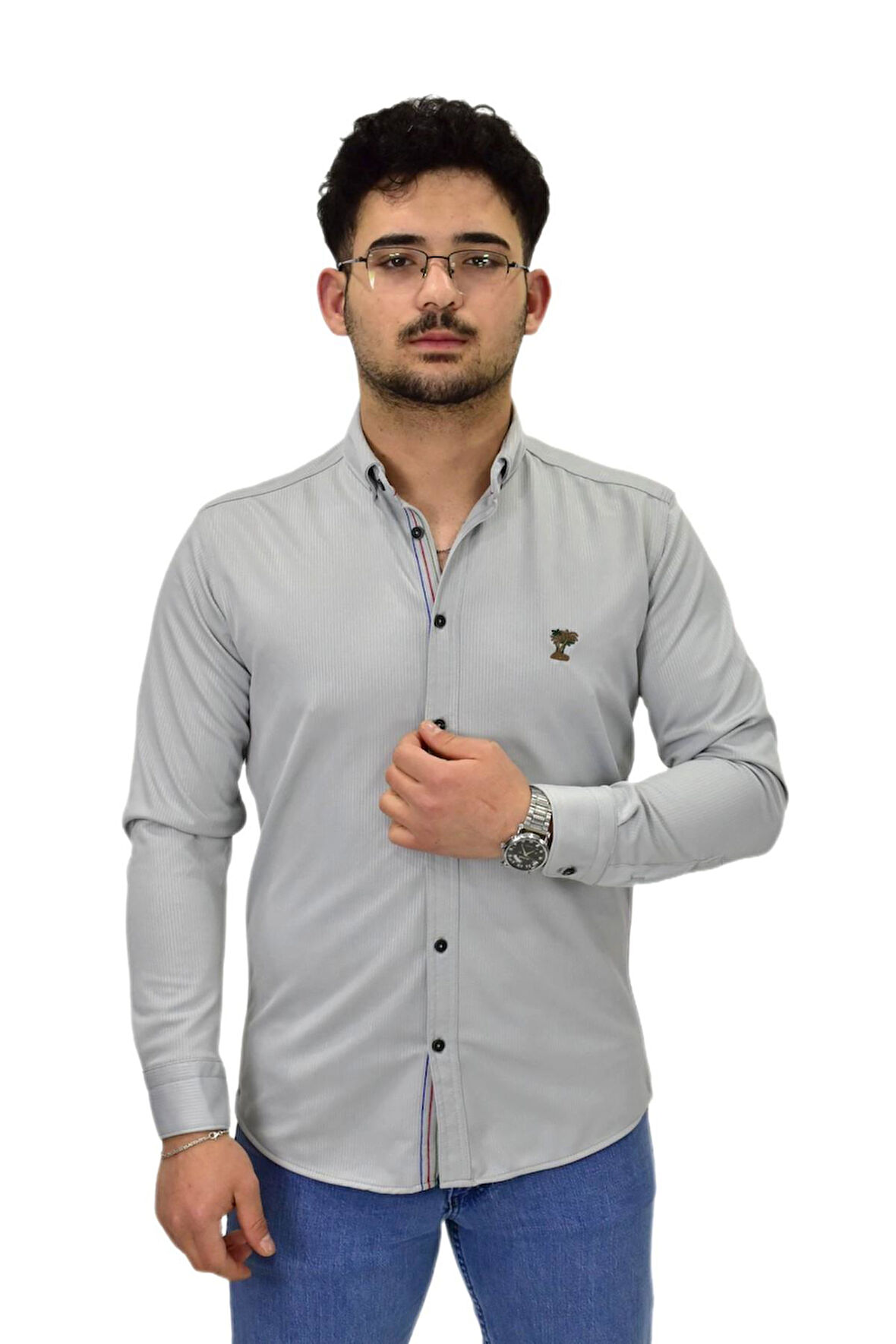 Erkek Spor Silim Fit Uzun Kol Gömlek BGL-ST04483