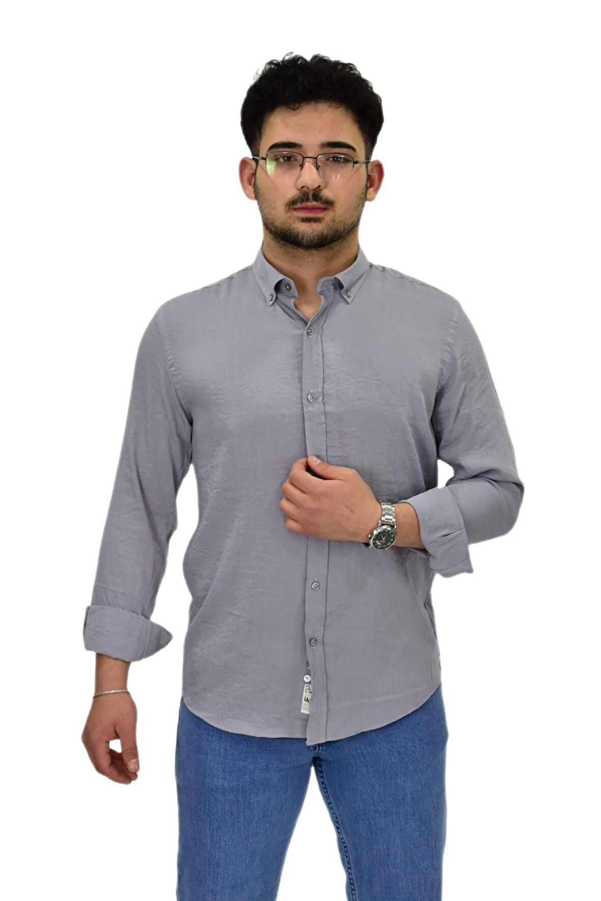 Erkek Spor Silim Fit Uzun Kol Gömlek G5033 BGL-ST04492