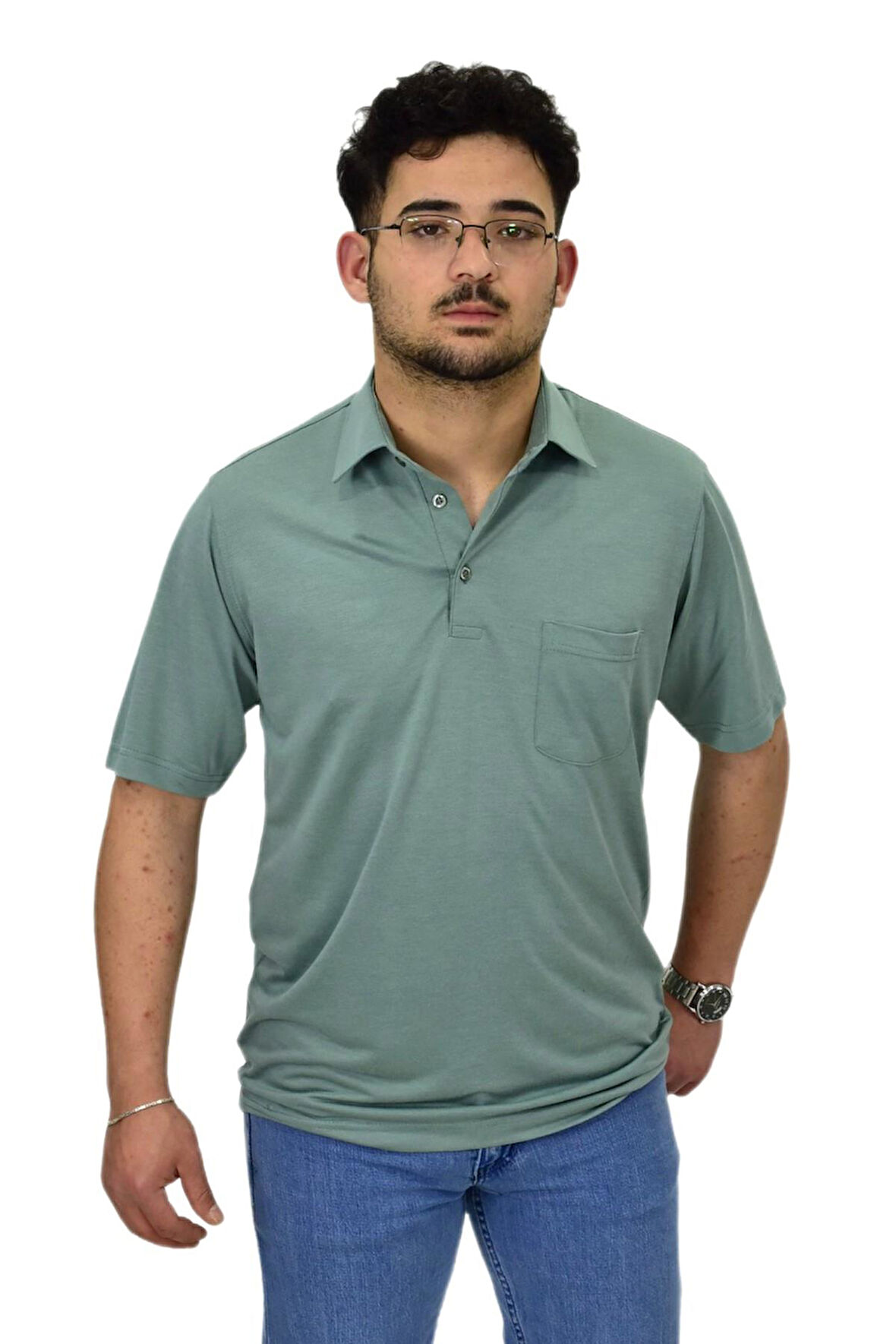 Erkek Gömlek Yaka Tişört T6064 BGL-ST04541