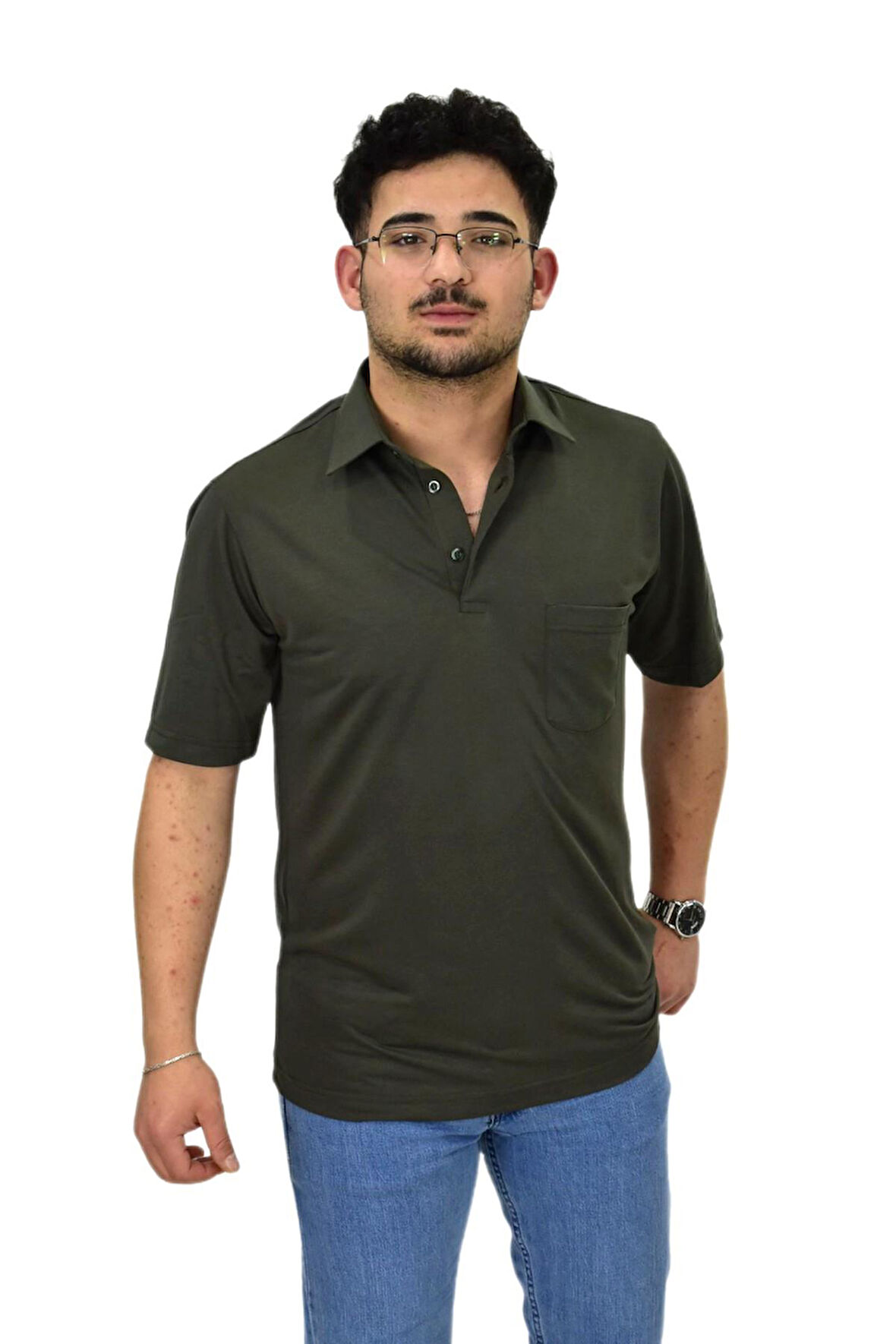 Erkek Gömlek Yaka Tişört T6064 BGL-ST04541