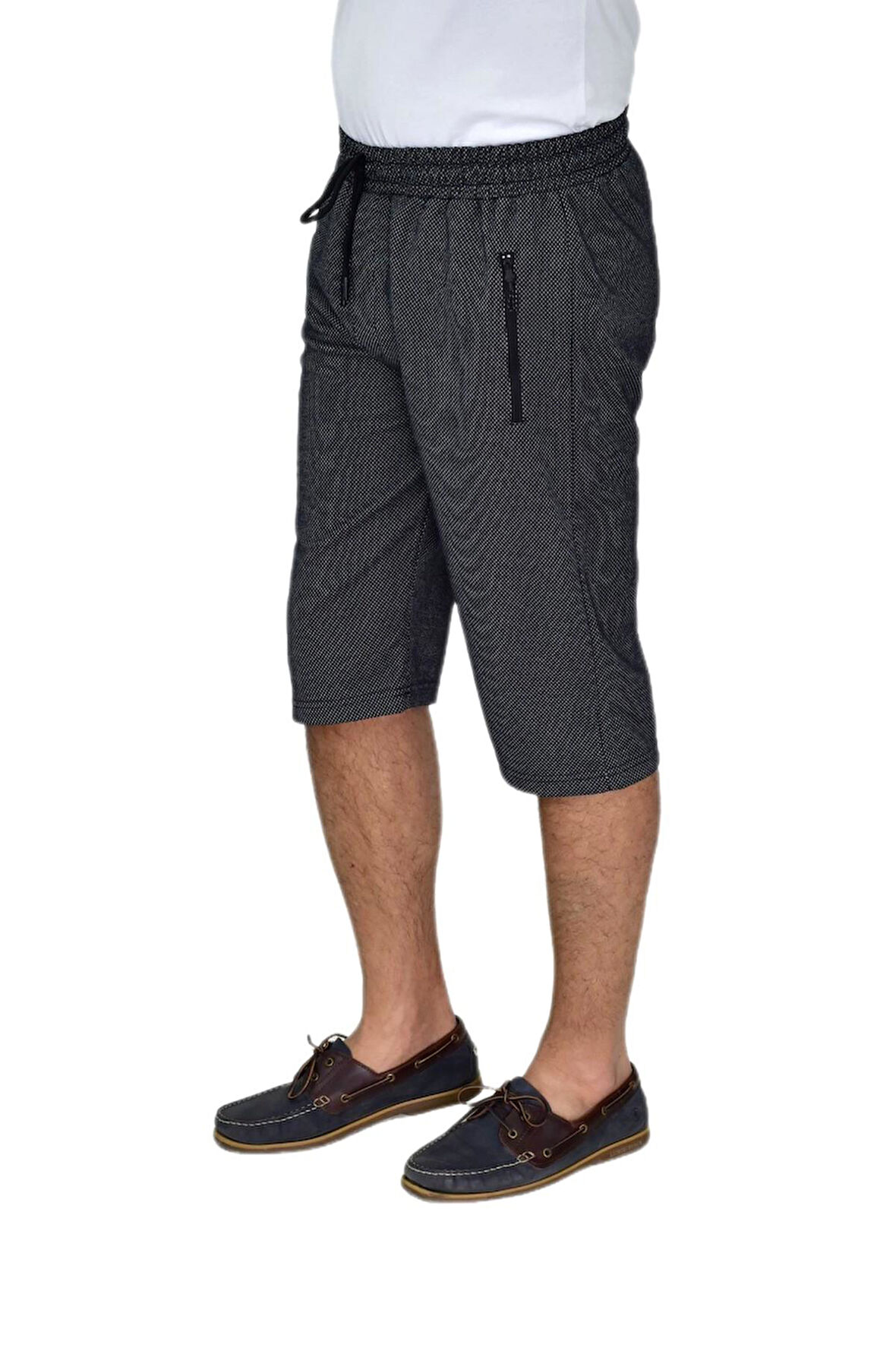 Erkek Rahat Kesim Düz Paça Likralı Kuş Gözü Kumaş Kapri BGL-ST04619