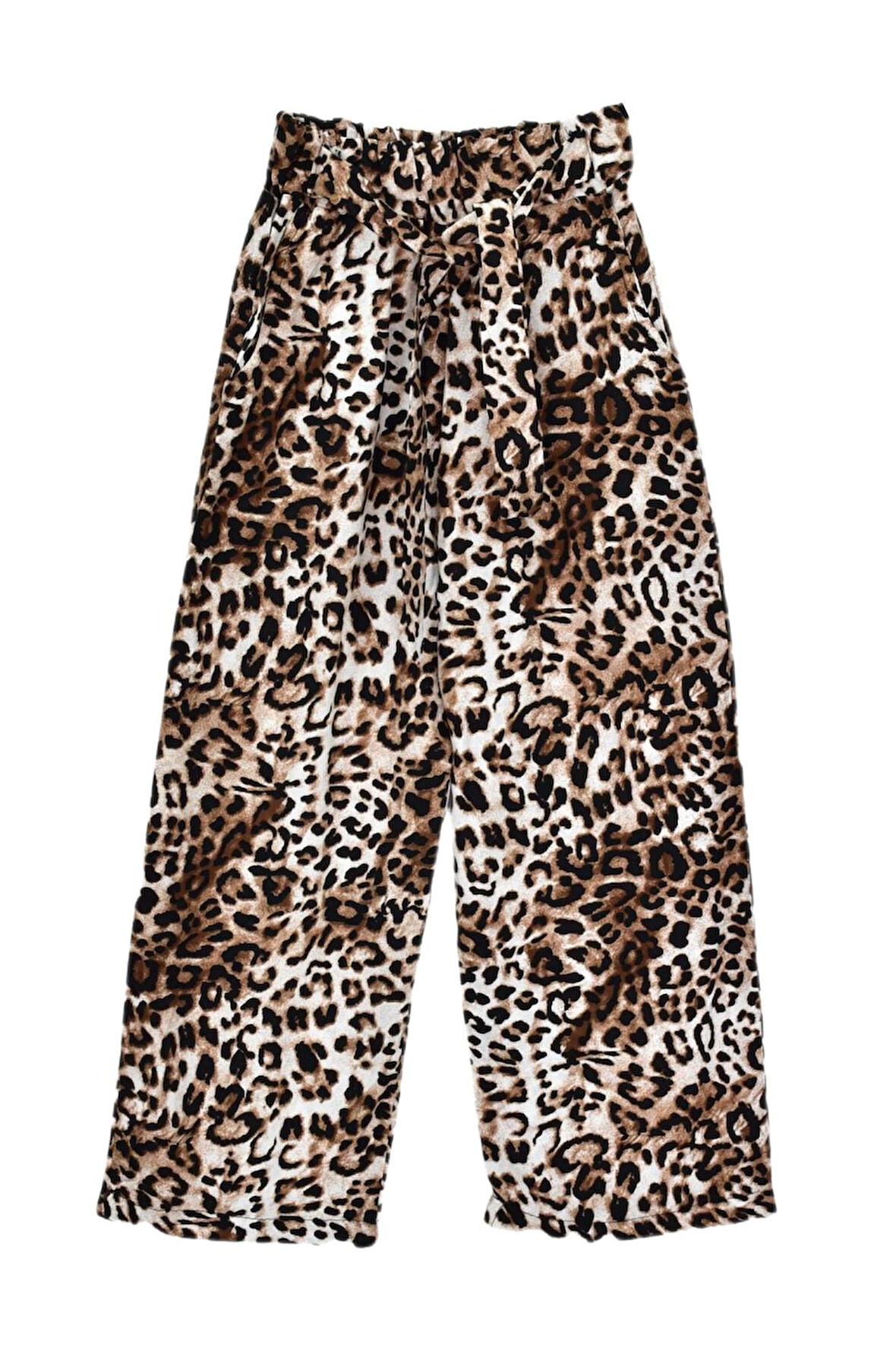 Kız Çocuk Emprime Bol Paçalı Lastikli Bağcıklı Pantolon BGL-ST04625