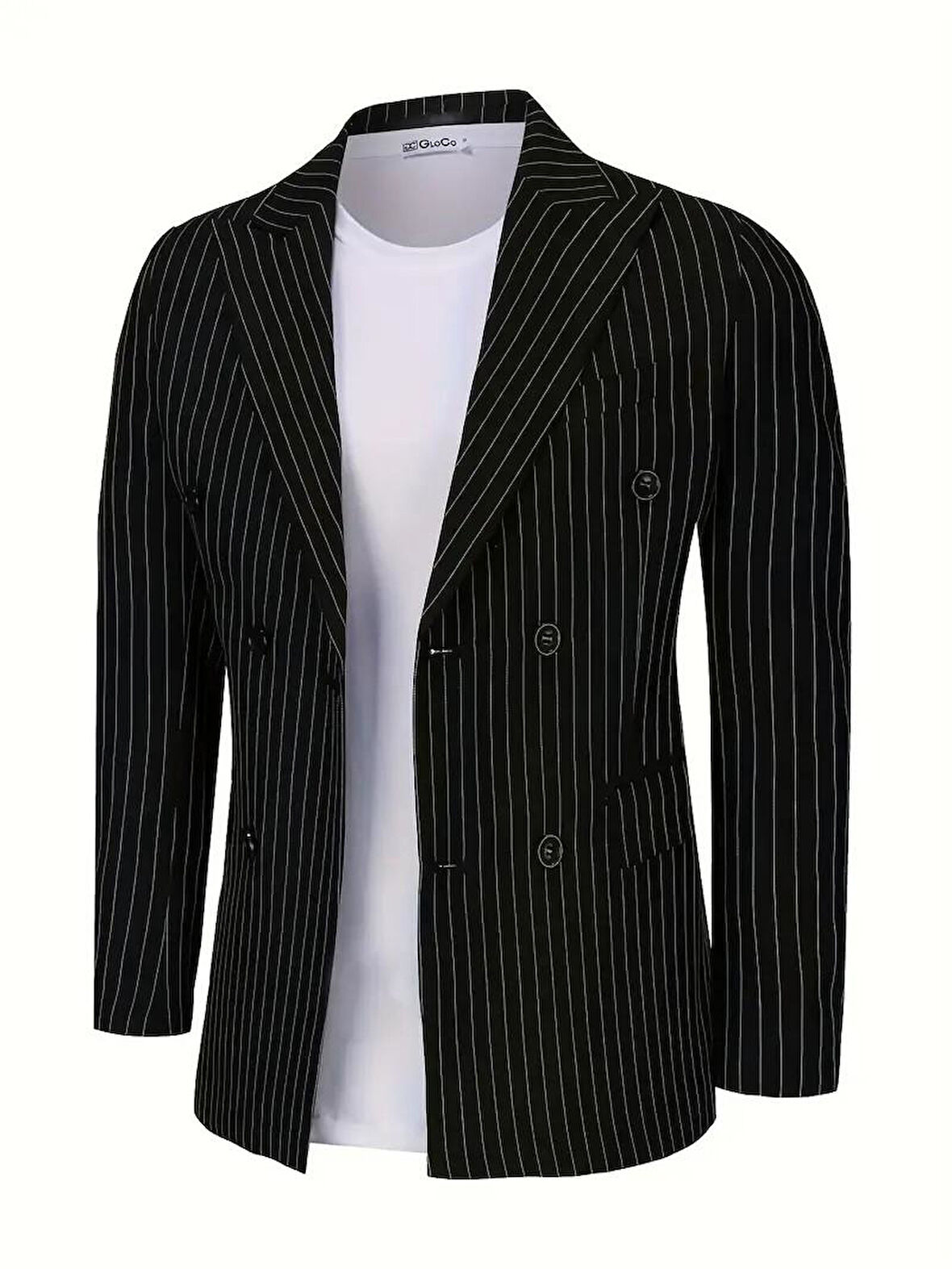 Erkek Kruvaze Silim Fitt Çizgili Takım Elbise BGL-ST04764