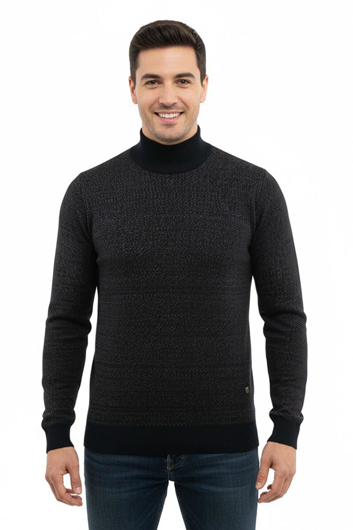 Erkek Yarım Balıkçı Kazak Çelik Örgü Regular Kalıp 5206B BGL-ST04853