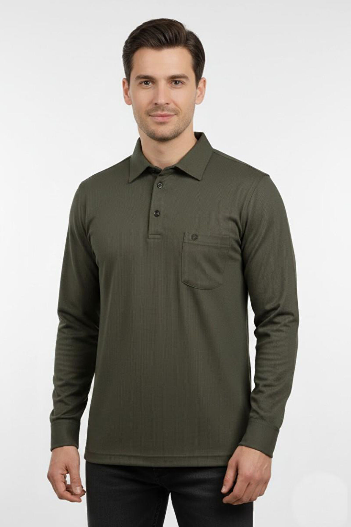 Erkek Gömlek Yaka Kol Manşetli Cepli Sweat 4249 BGL-ST04862