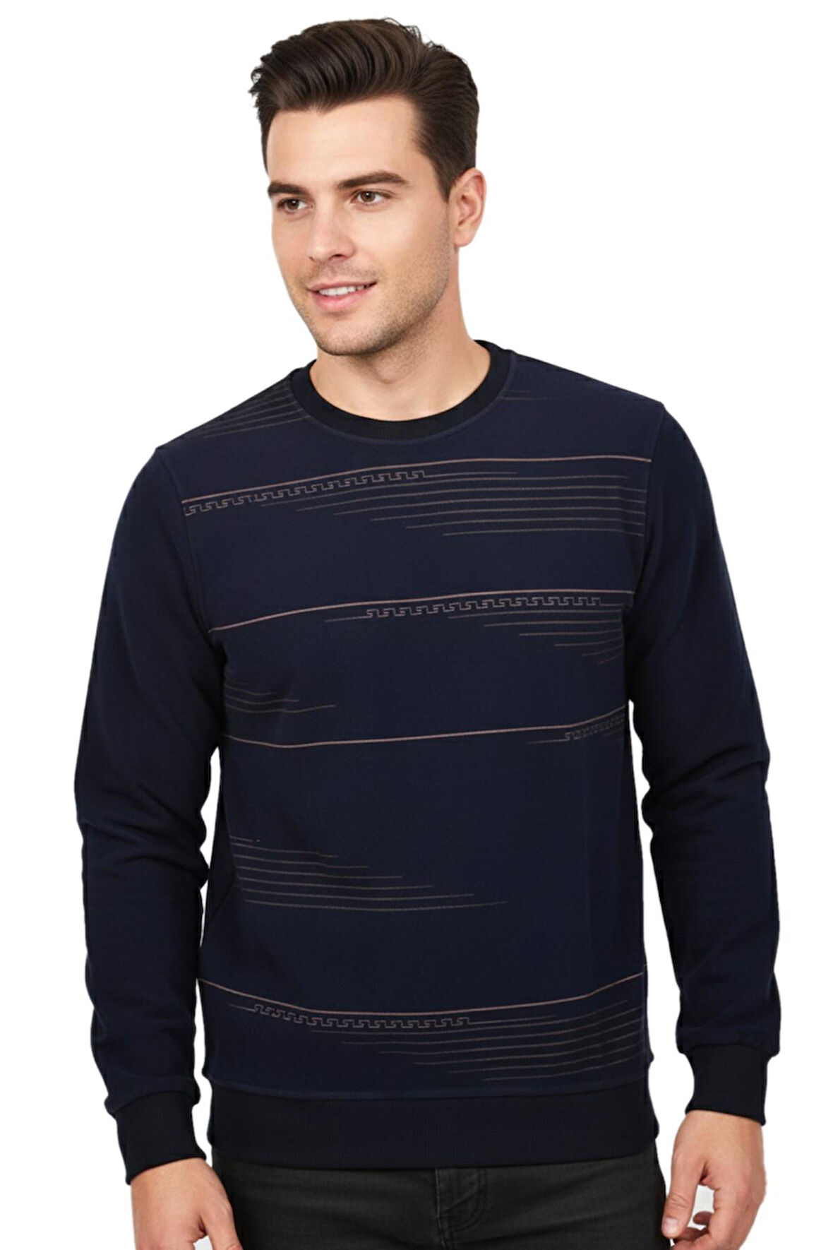 Erkek Sıfır Yaka Sweatshirt BGL-ST04863