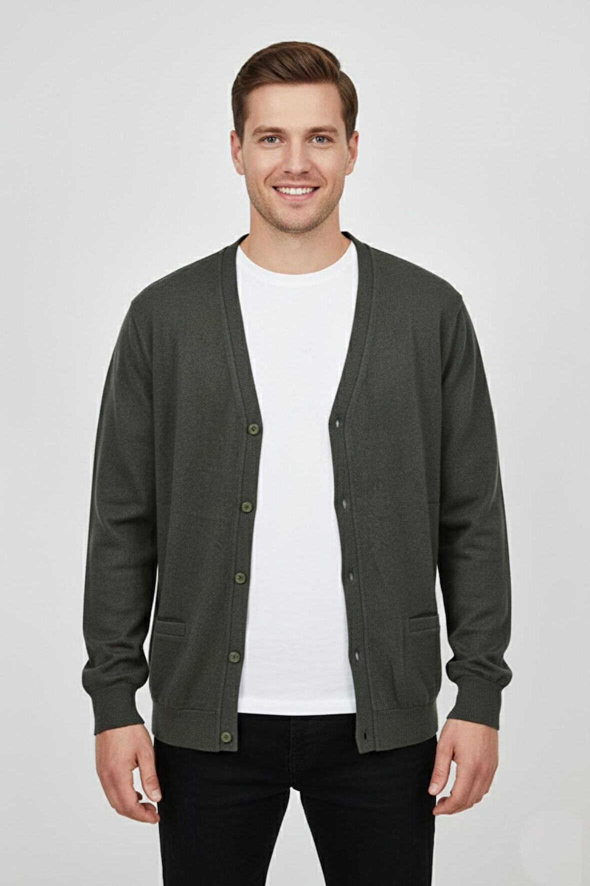 Erkek Spor Selanik Düğmeli Hırka Regular Kalıp BGL-ST04873