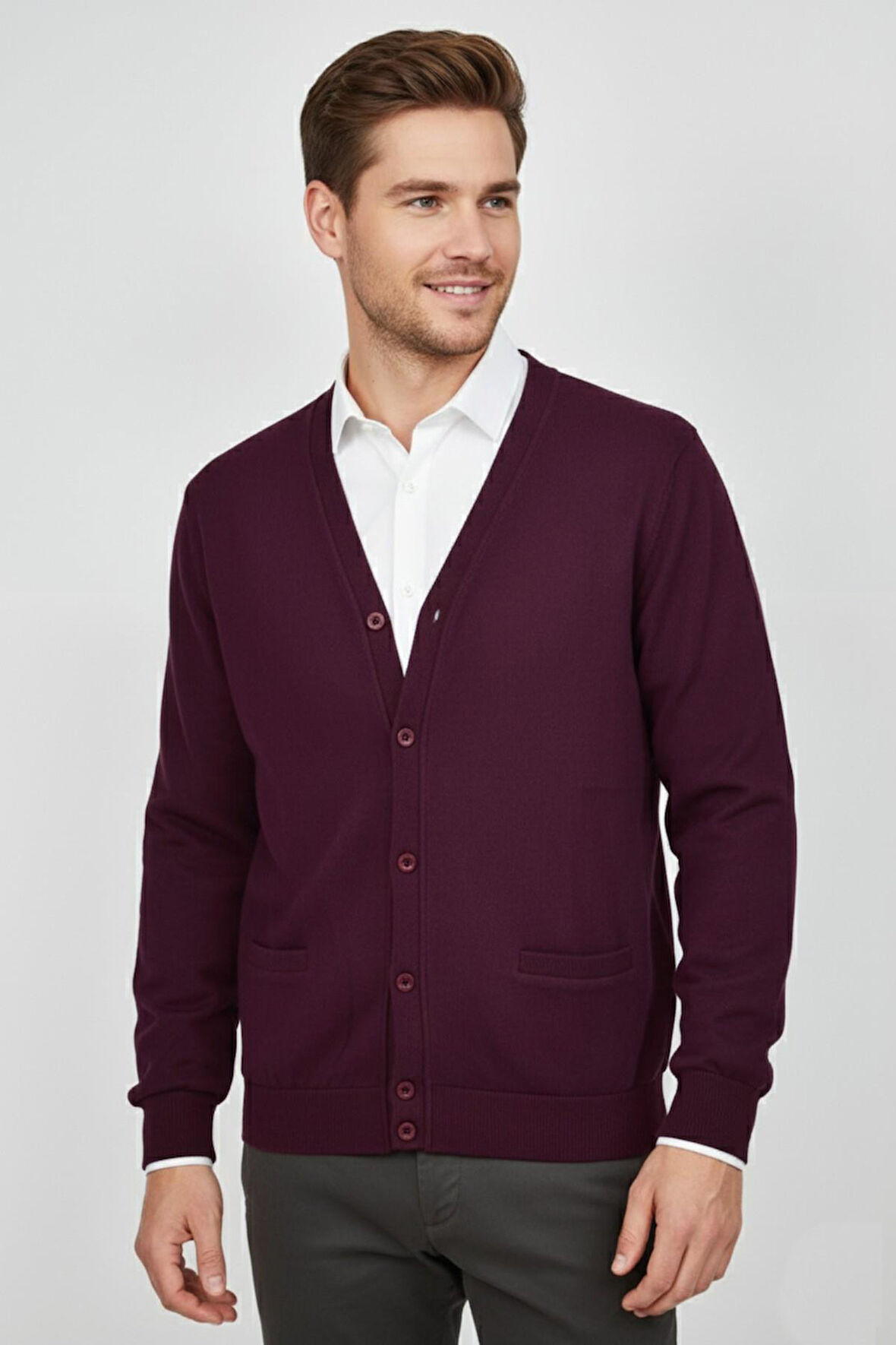 Erkek Spor Selanik Düğmeli Hırka Regular Kalıp BGL-ST04873