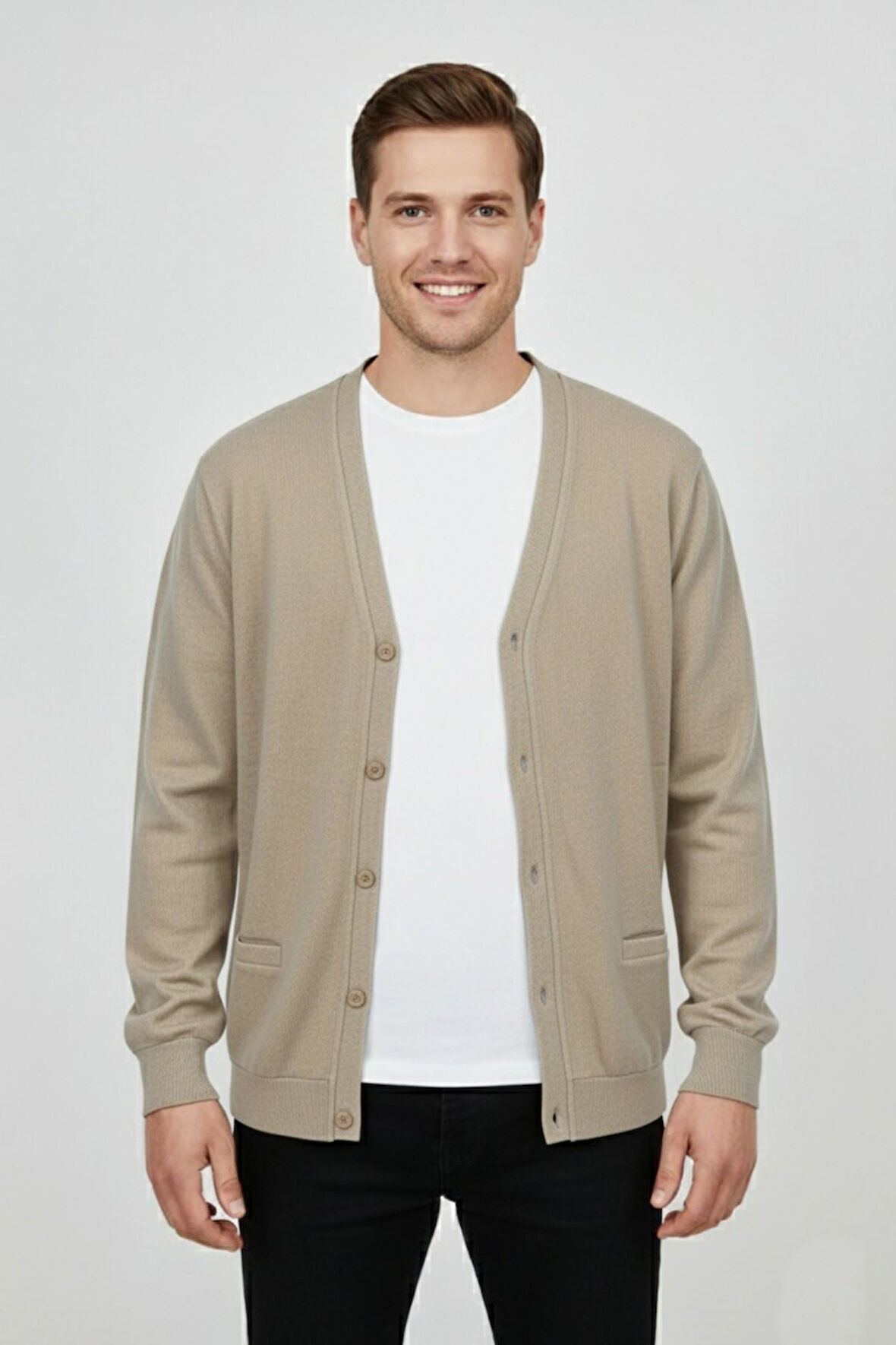 Erkek Spor Selanik Düğmeli Hırka Regular Kalıp BGL-ST04873