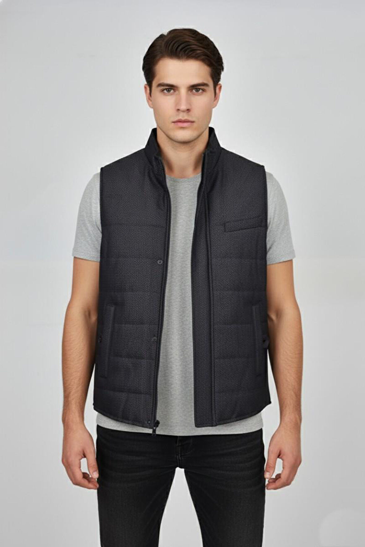 Erkek Spor Hakim Yaka Yelek Regular Kalıp 959-309 BGL-ST04875