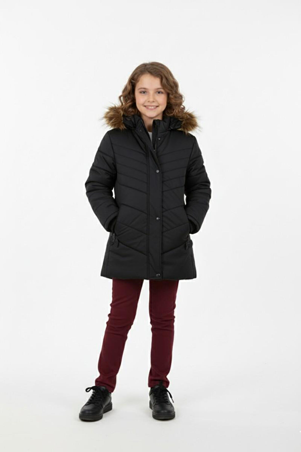 Kız Çocuk Kapüşonlu Mont BGL-ST04886