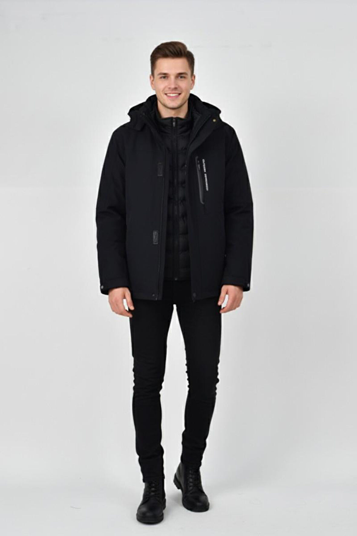 Erkek Kapüşonlu Spor Mont 2 Parça Regular Fit 3361 BGL-ST04901