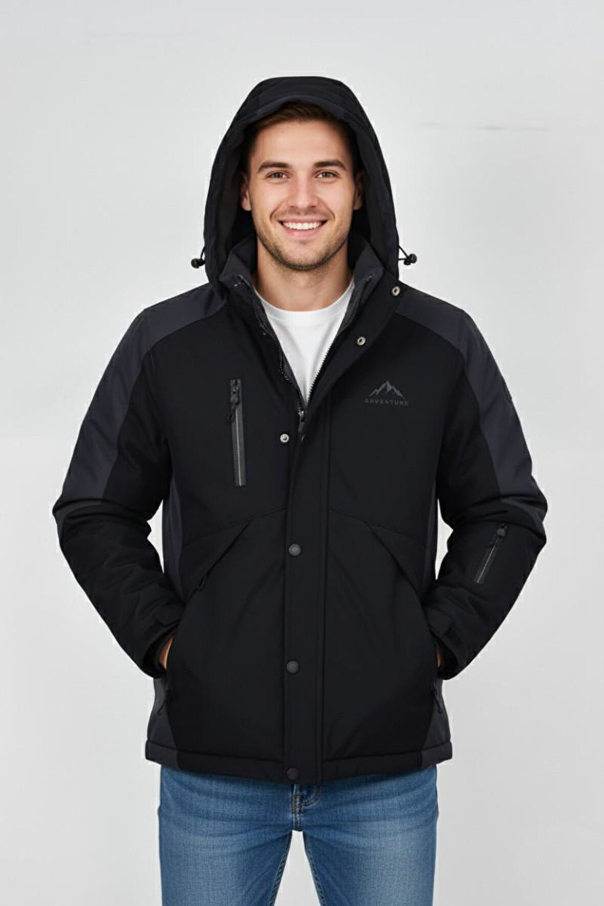 Erkek Kapüşonlu Spor Mont Regular Fit 3016 BGL-ST04904