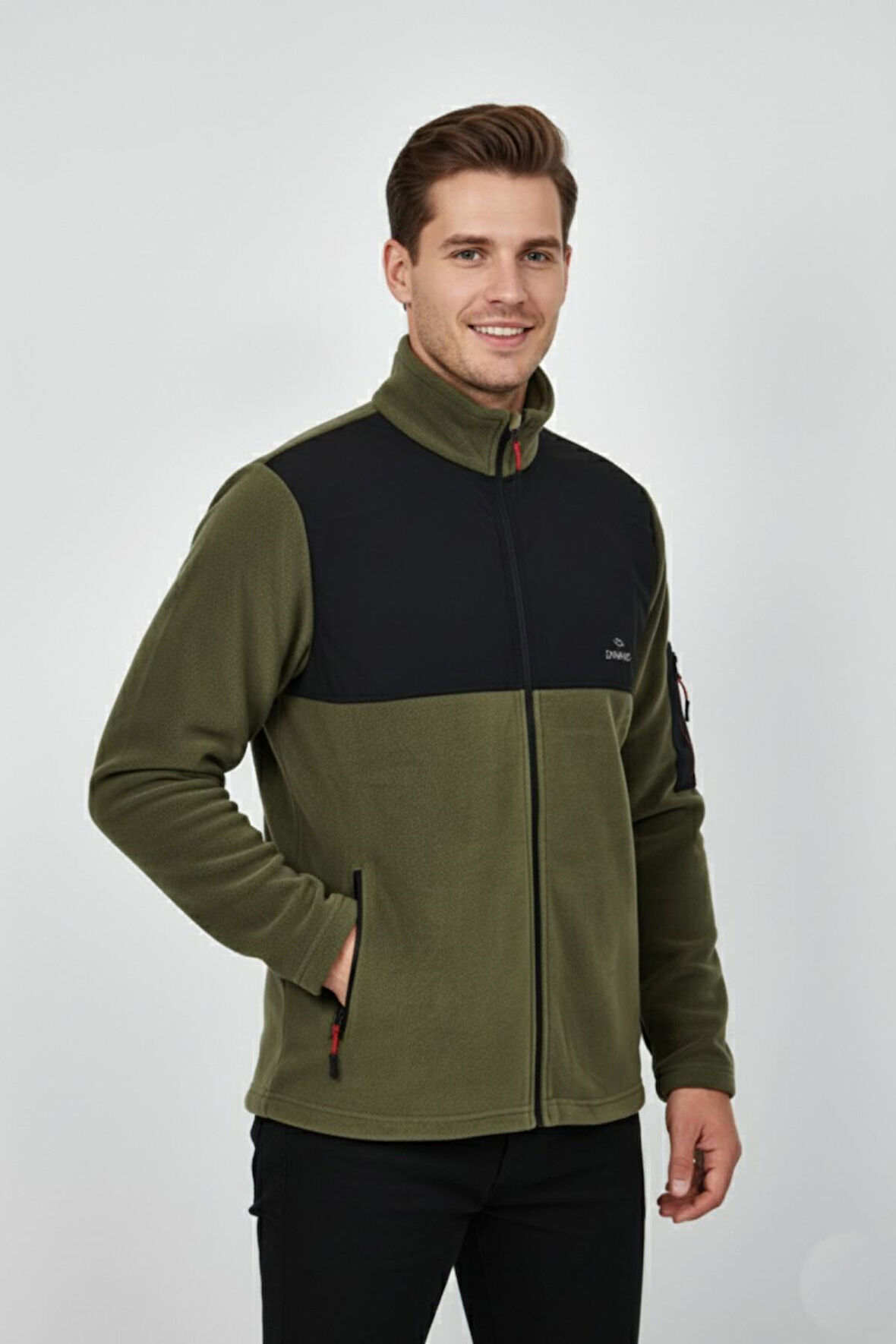 Erkek Büyük Beden Fermuarlı Cepli Polar Ceket 6545 BGL-ST04918