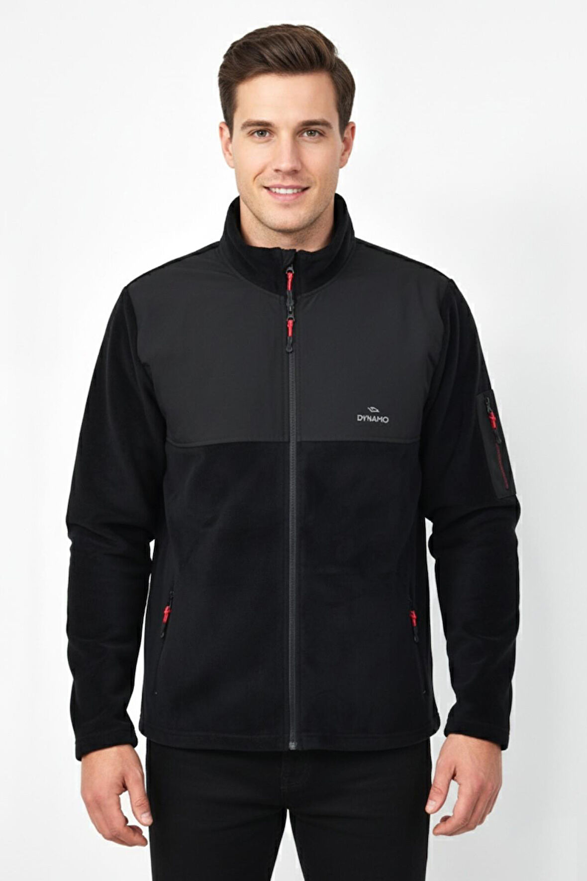 Erkek Büyük Beden Fermuarlı Cepli Polar Ceket 6545 BGL-ST04918