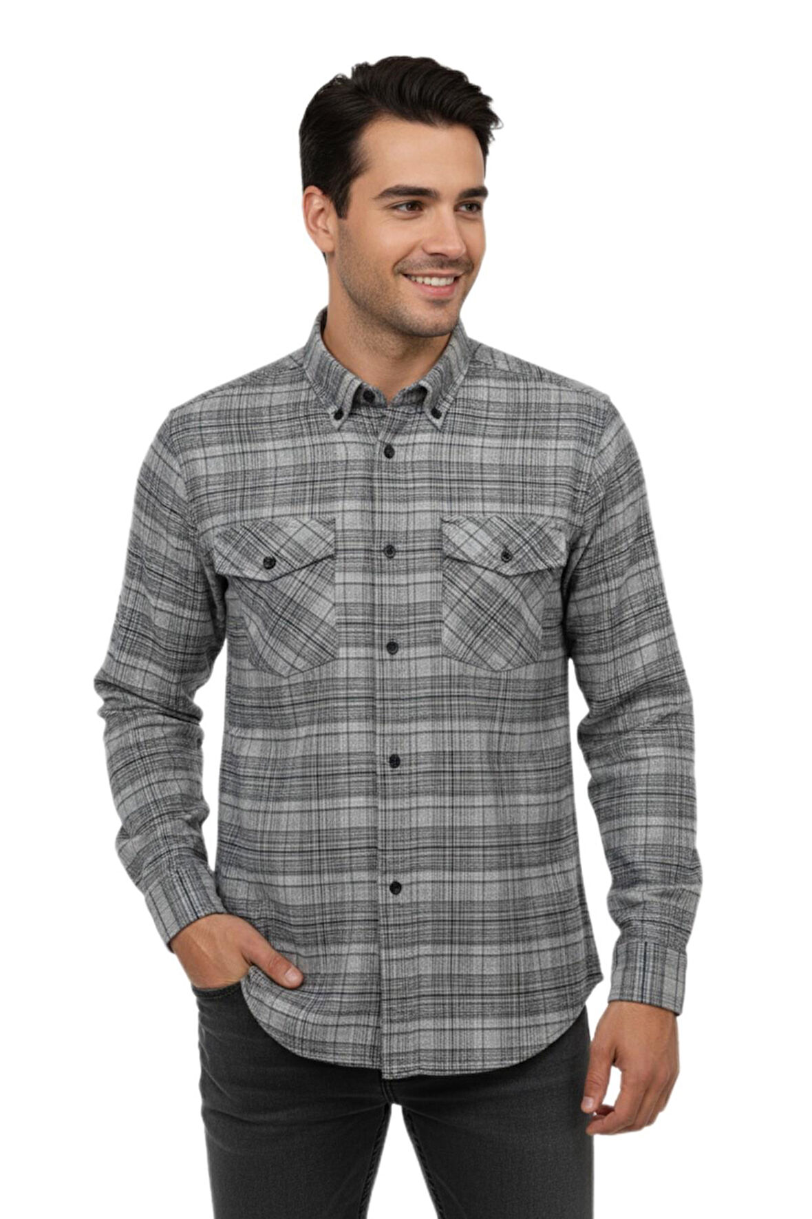 Erkek Kışlık Çift Cep Kapaklı Gömlek BGL-ST04931