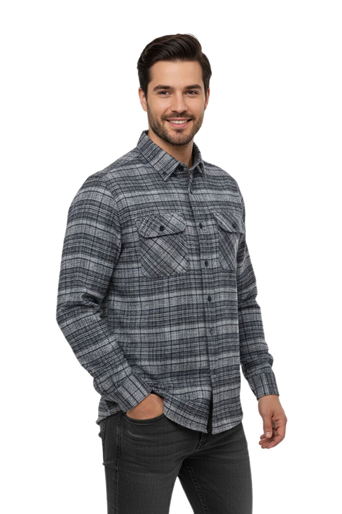 Erkek Kışlık Çift Cep Kapaklı Gömlek BGL-ST04931
