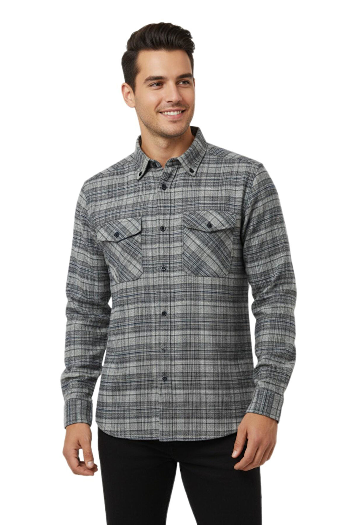 Erkek Kışlık Çift Cep Kapaklı Gömlek BGL-ST04931