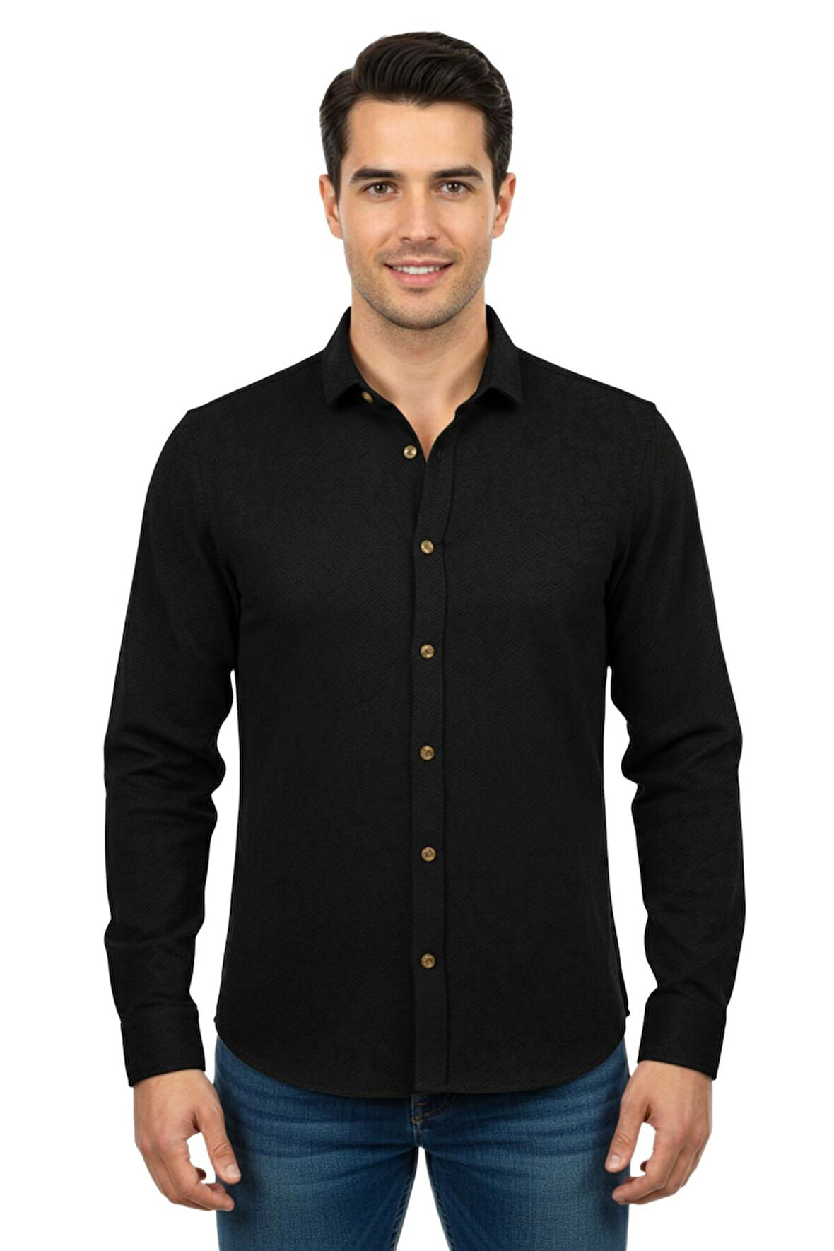 Erkek Spor Silim Fit Dokuma Gömlek BGL-ST04946