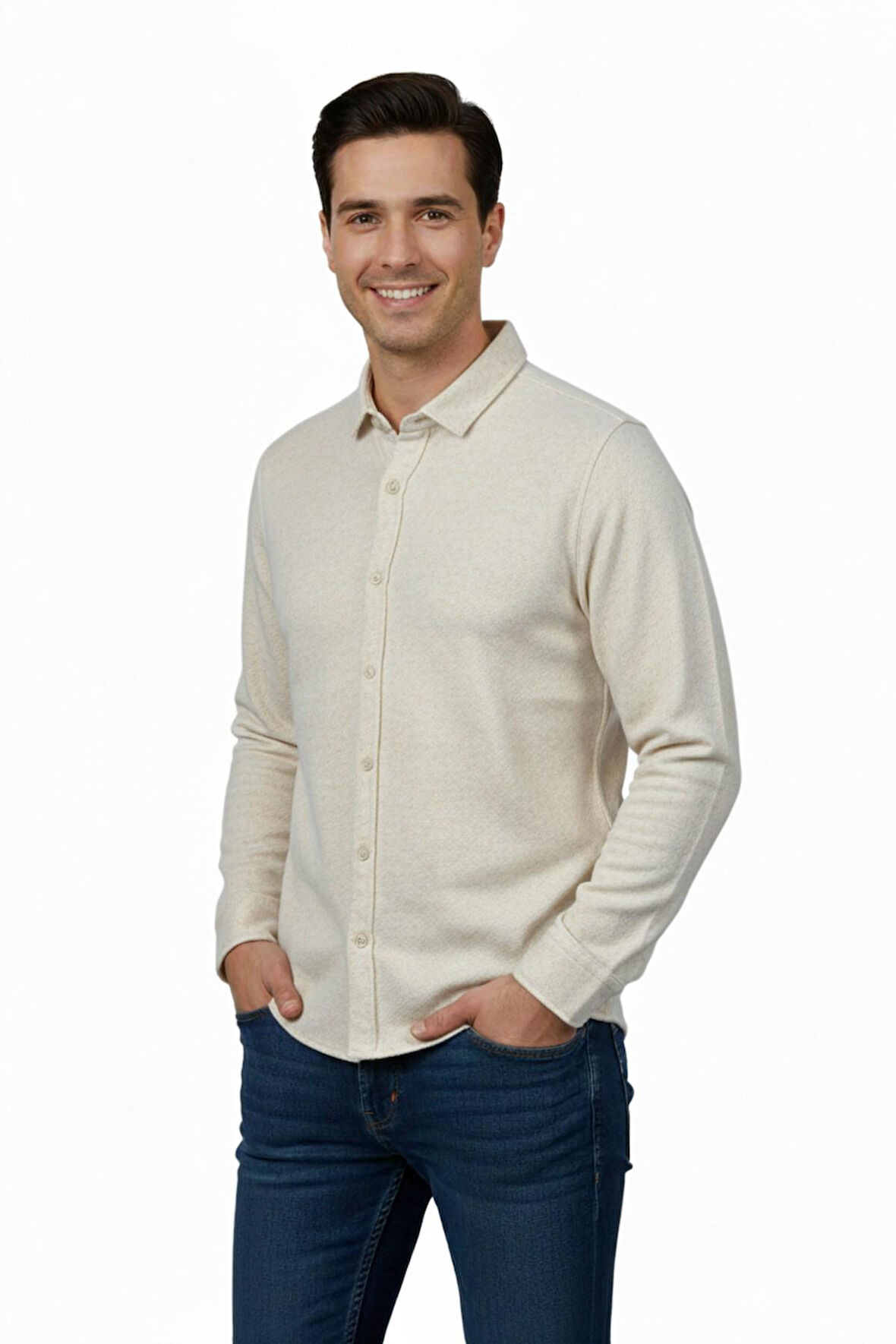 Erkek Spor Silim Fit Dokuma Gömlek BGL-ST04946