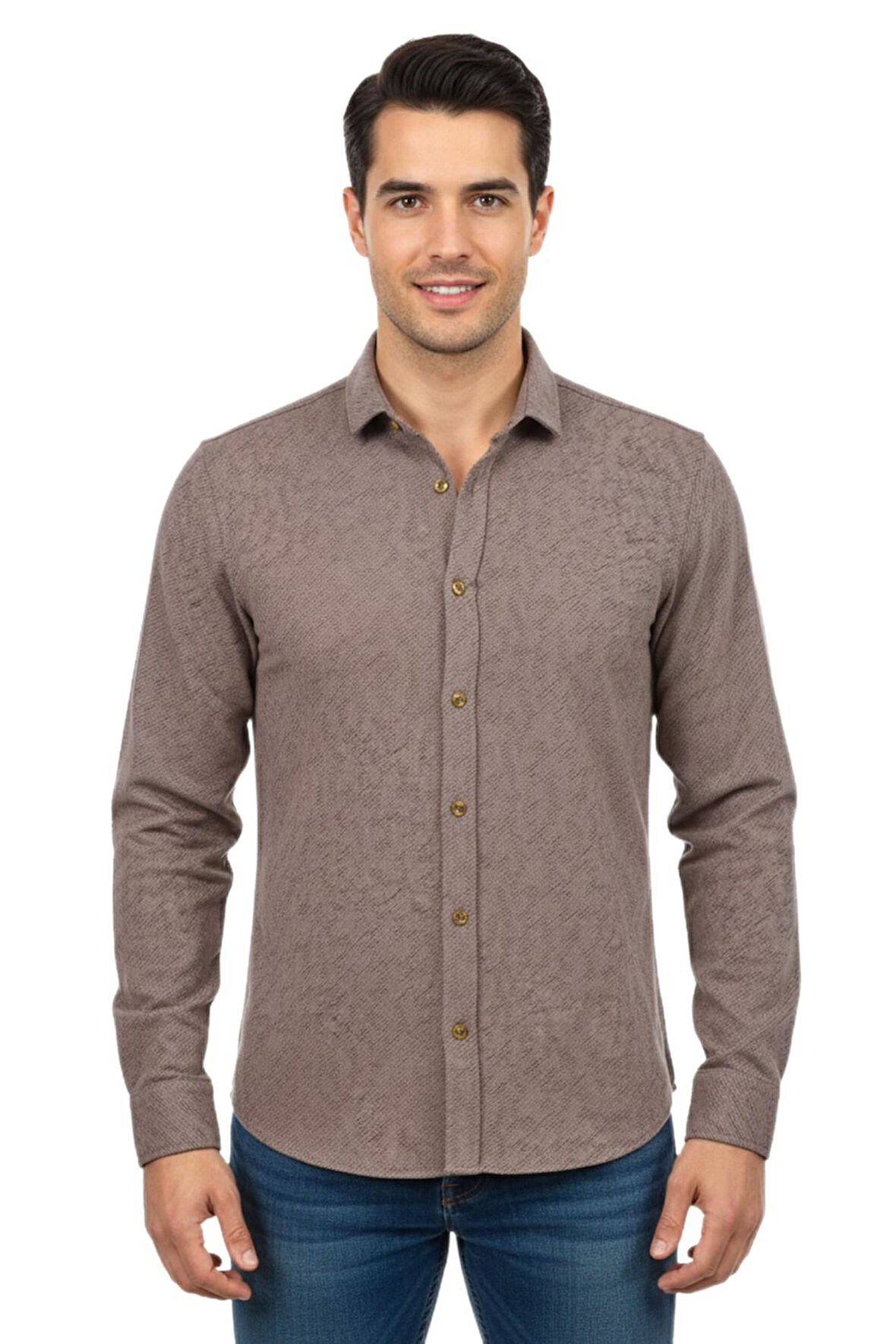 Erkek Spor Silim Fit Dokuma Gömlek BGL-ST04946