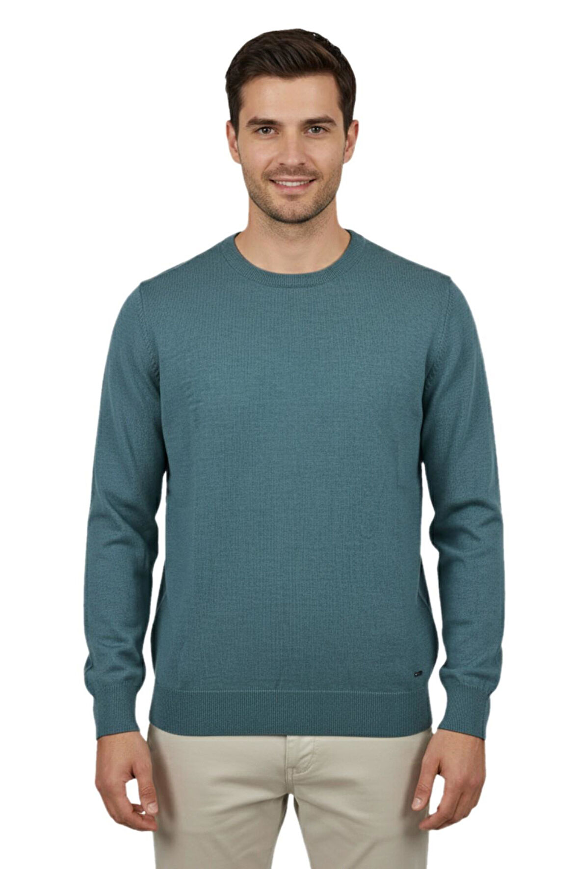 Erkek Spor Sıfır Yaka Regular Fit Kazak BGL-ST04953