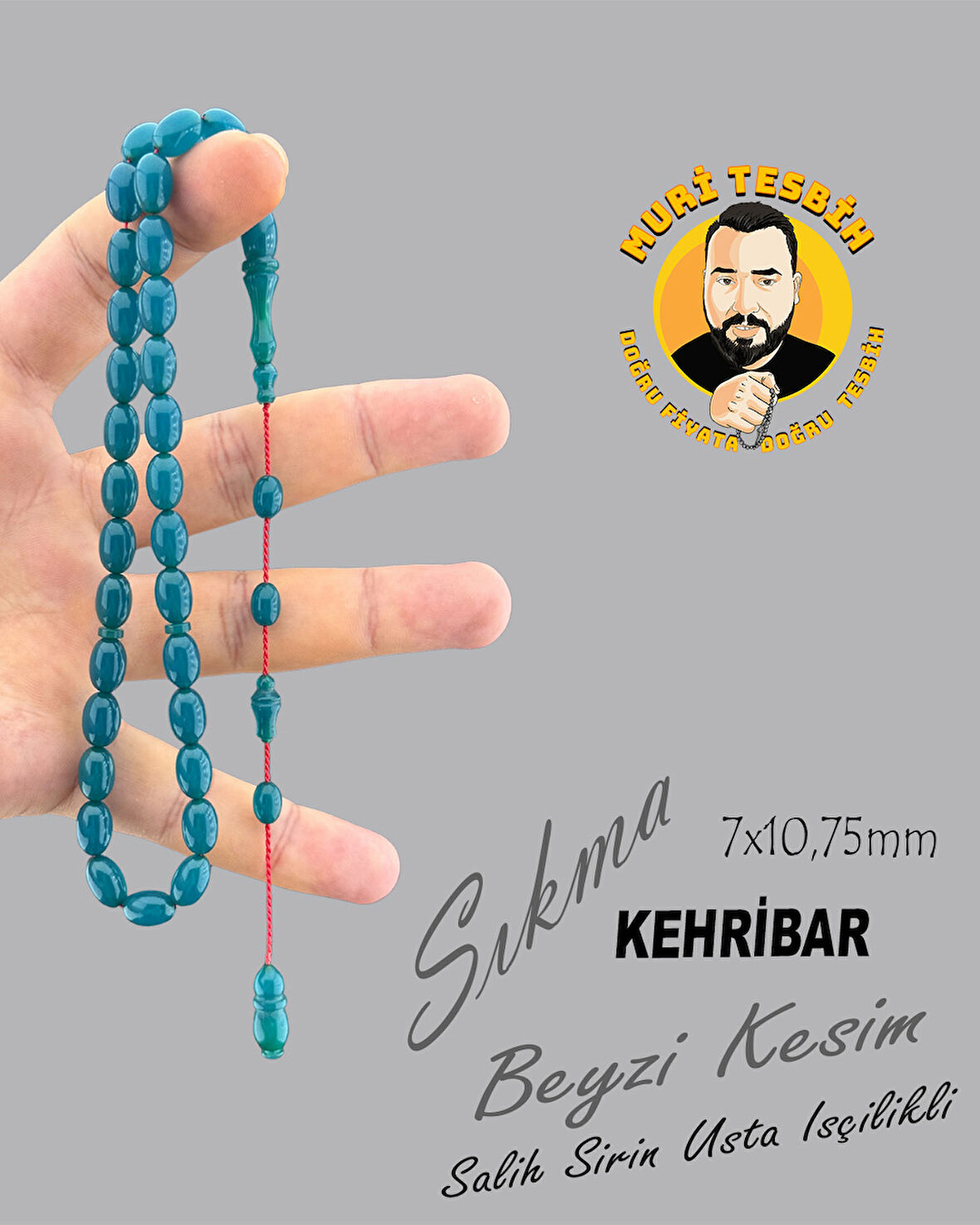 SALİH ŞİRİN SIKMA KEHRİBAR BEYZİ KESİM 7X10,75mm