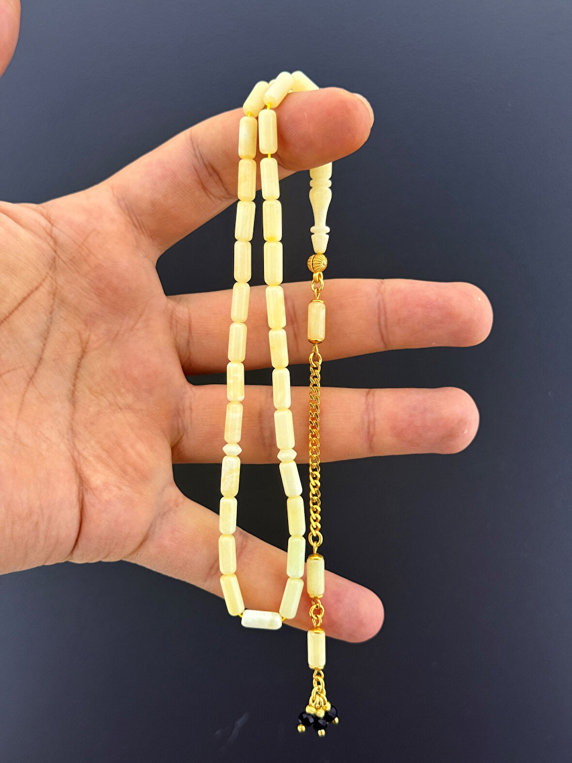 MURİ TESBİH 6,1 GR RUS KALİNİNGRAD DAMLA 925 AYAR GÜMÜŞ PÜSKÜL KAPSÜL KESİM 4,25X10,25