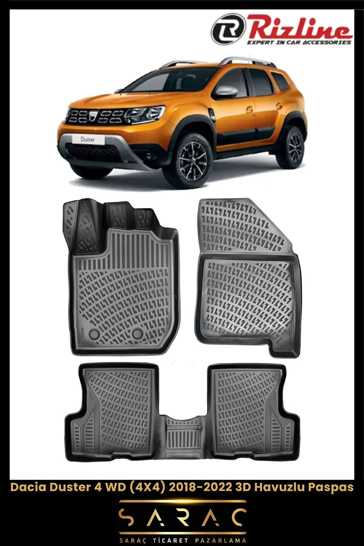 Rizline Dacia Duster 4x4 2020 Model 3D Havuzlu Paspas