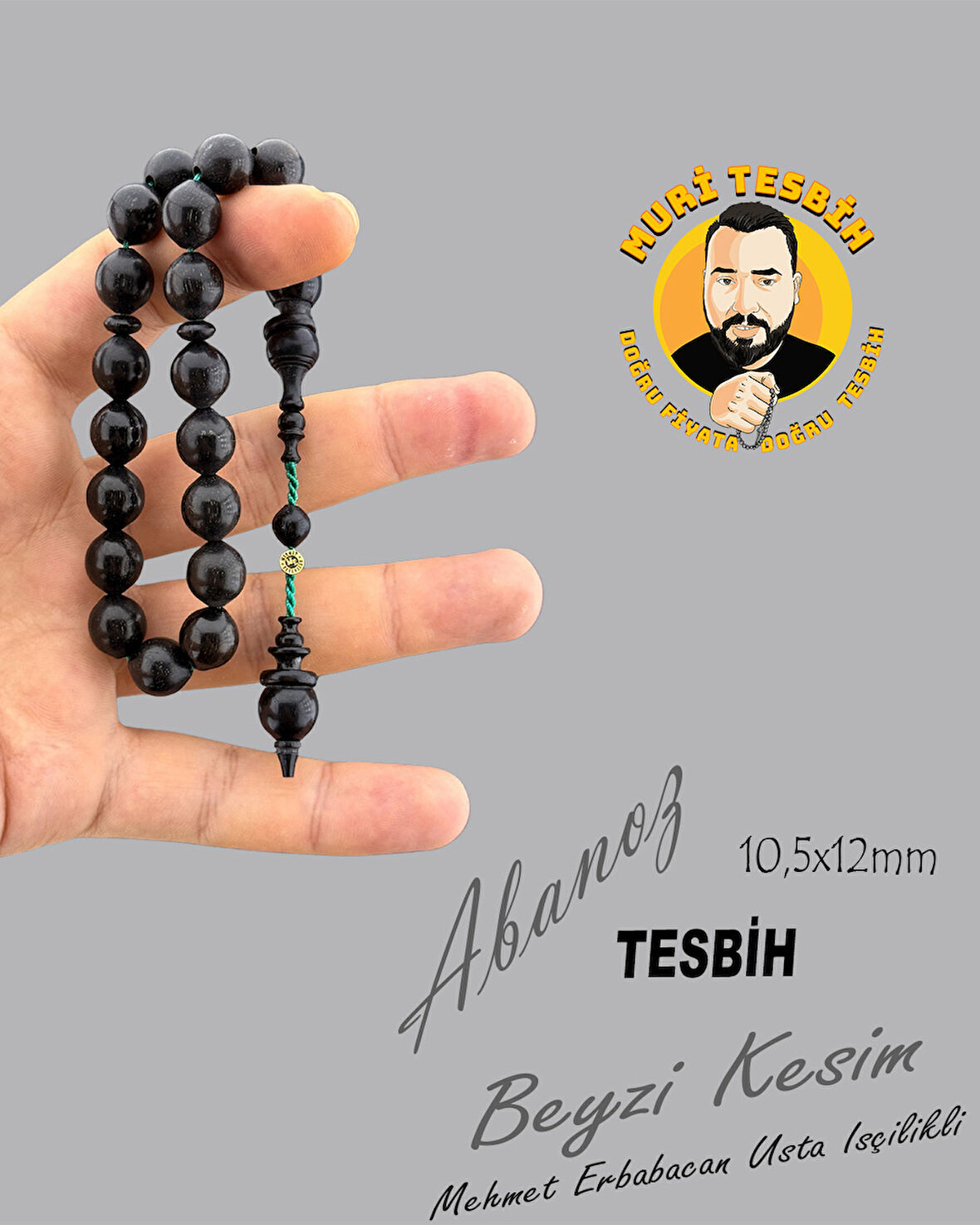 MEHMET ERBABACAN  MASKOT  ABANOZ  BEYZİ KESİM 10,5X12mm