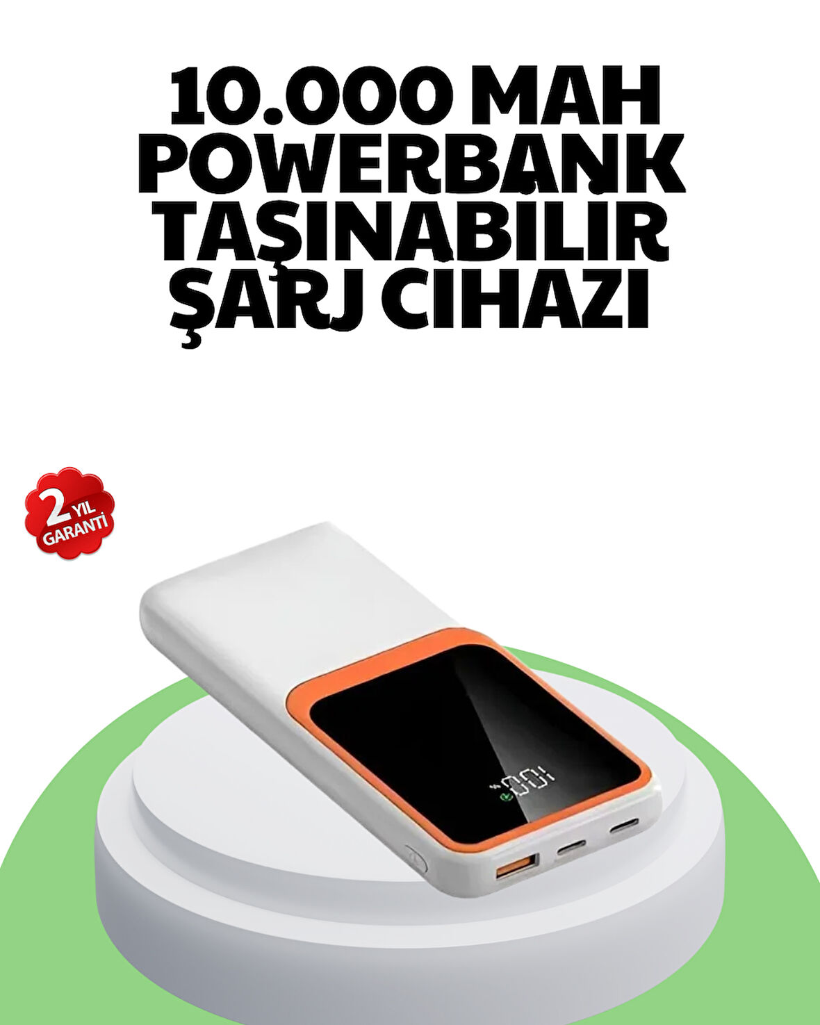 10000 mAh Hızlı Şarj Destekli Powerbank - Hafif, Kompakt ve Güvenli