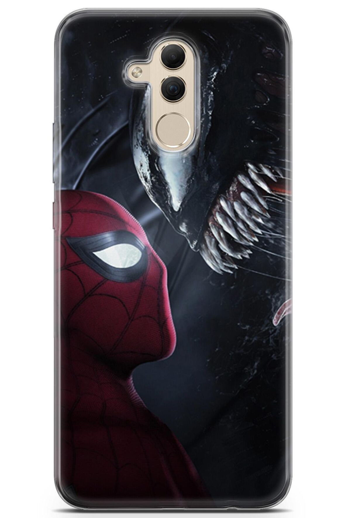 Huawei Mate 20 Lite Uyumlu Kılıf Supers 09 Spider-Man vs Venom UV Kılıf Siyah