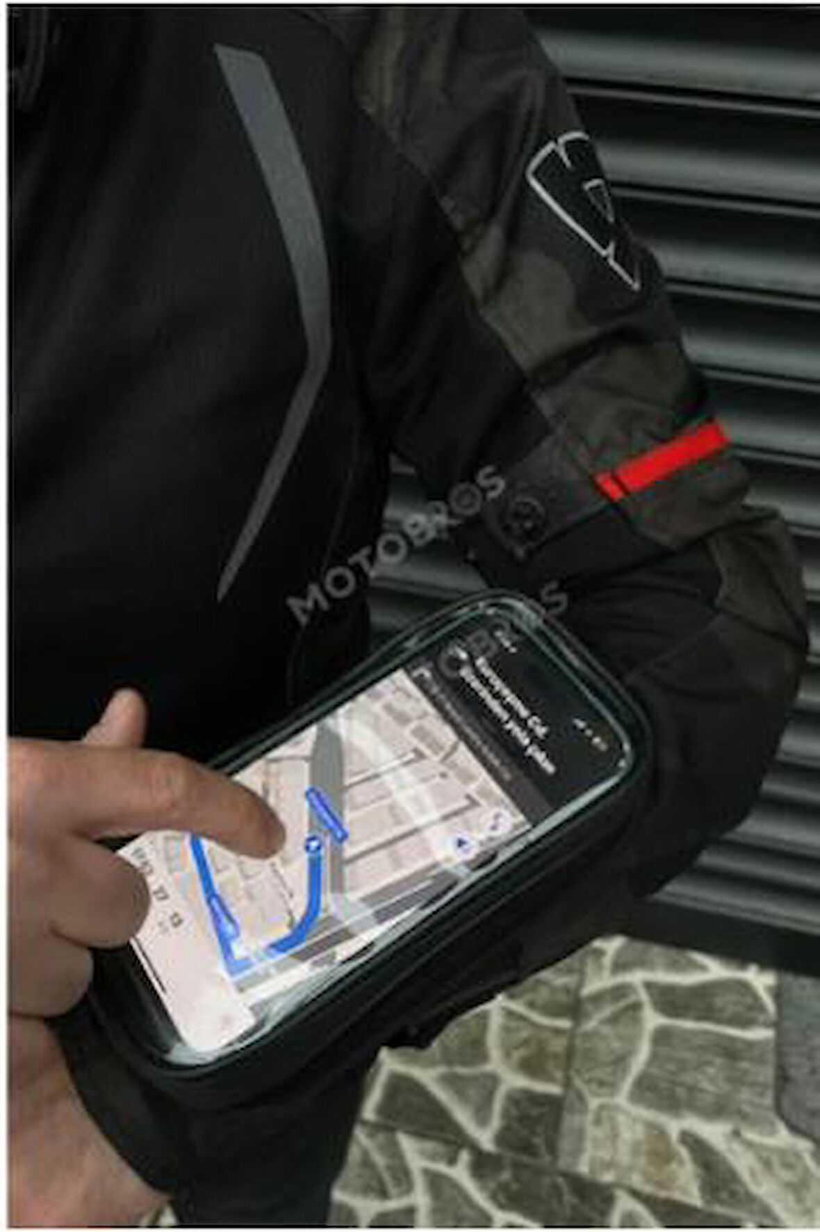 Bike sky Motosiklet Kol Telefon Tutucu Motorsiklet Kol Çantası Su Geçirmez-Gidon Bağlantılı-Dokunmatikli Mt-45