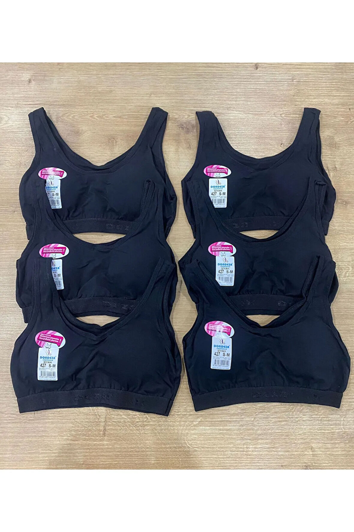 Kız Çocuk Kalın Askılı Pedli Büstiyer / 3 Adet