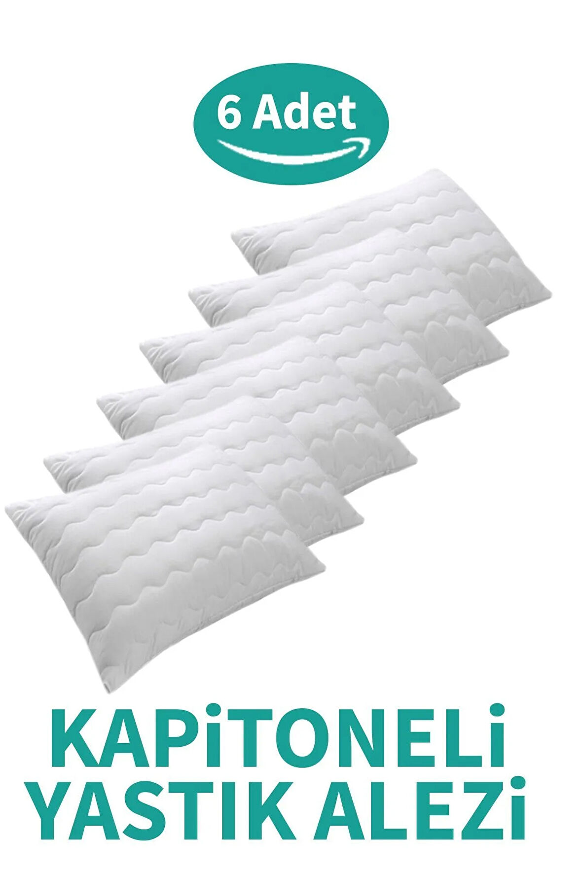 Kapitoneli Yastık Alezi 6'lı Pamuklu Fermuarlı Kapitone Yastık Koruyucu Yastık Kılıfı
